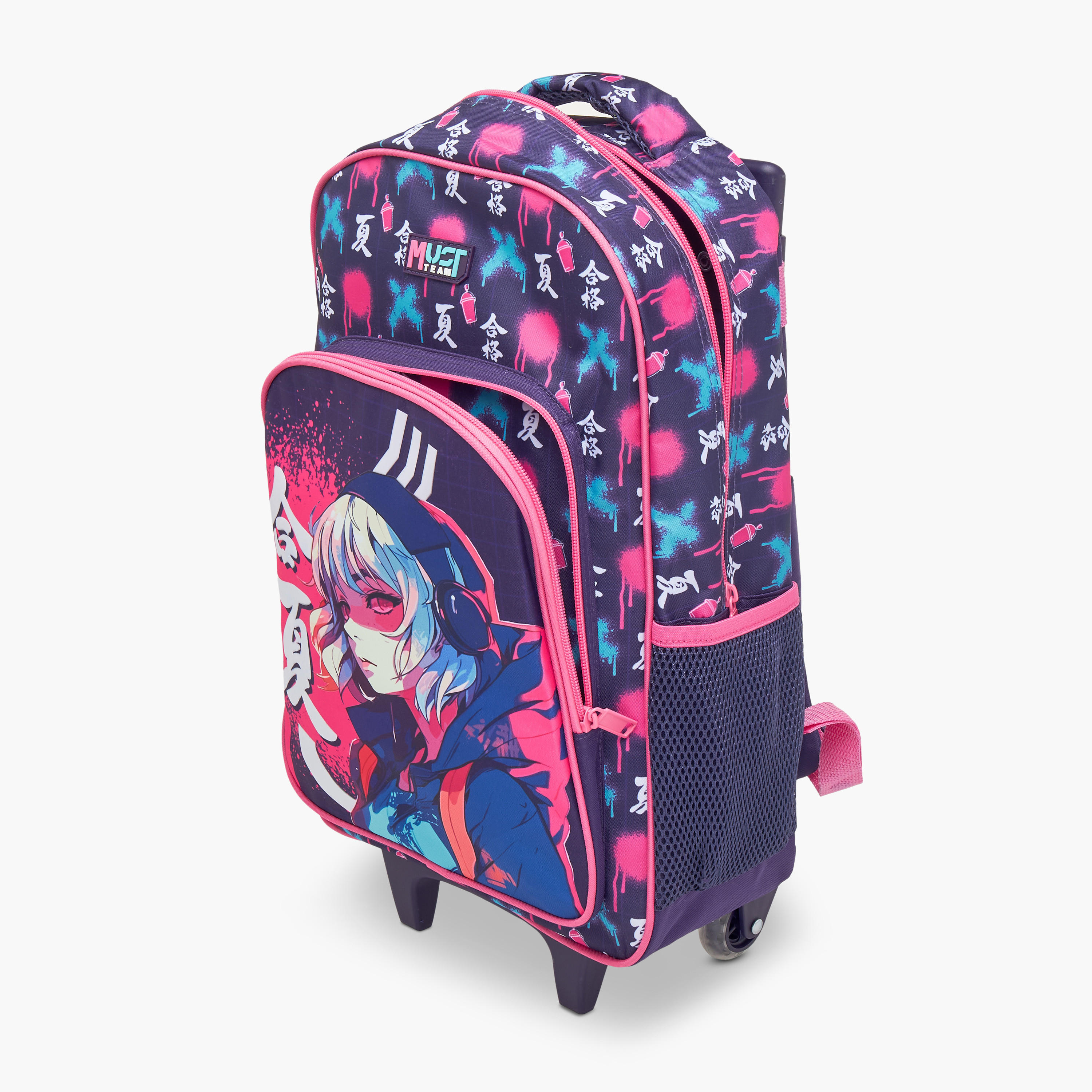 MUST Printed 3-Piece School Trolley Bag Set for Girls 5-8 Years with Lunch Bag and Pencil Pouch -school-bagsandbackpacks-trolleybags-image-14