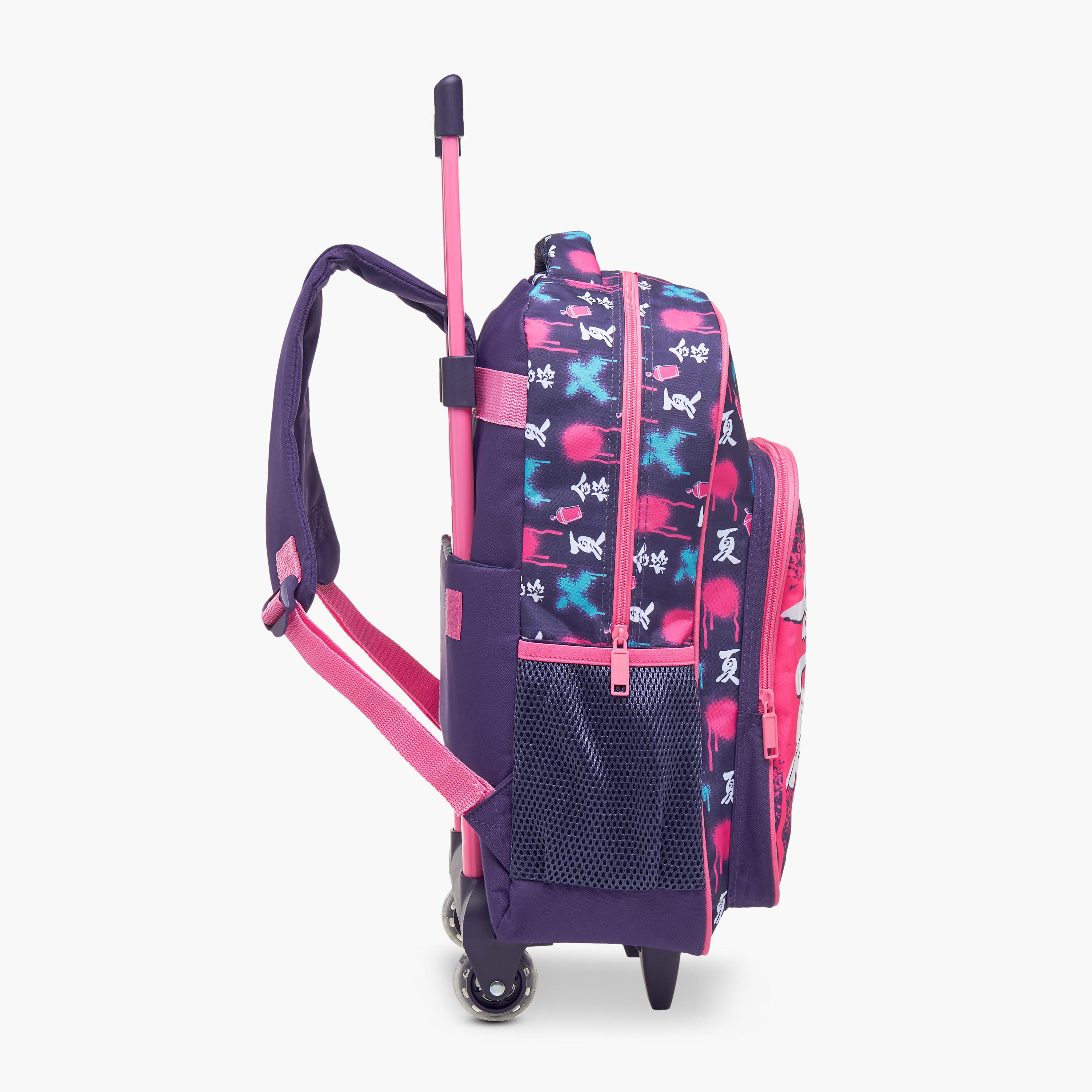 MUST Printed 3-Piece School Trolley Bag Set for Girls 5-8 Years with Lunch Bag and Pencil Pouch -school-bagsandbackpacks-trolleybags-image-4