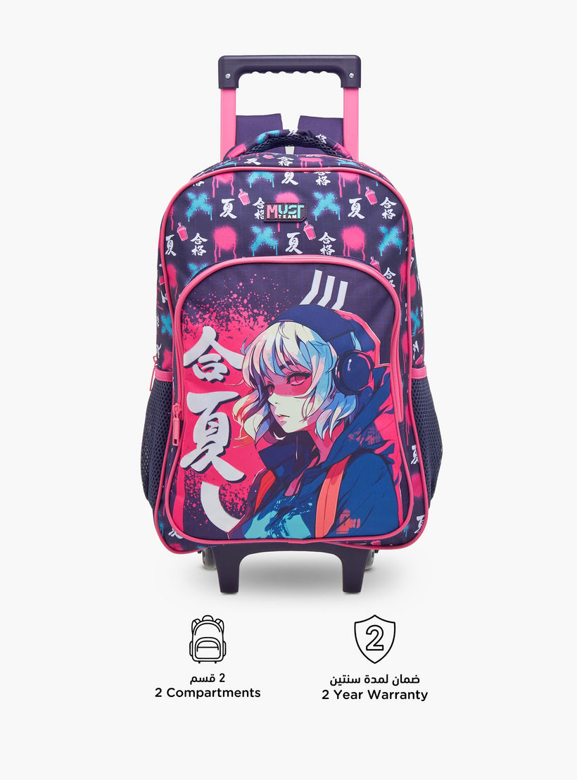 MUST Printed 3-Piece School Trolley Bag Set for Girls 5-8 Years with Lunch Bag and Pencil Pouch -school-bagsandbackpacks-trolleybags-image-5