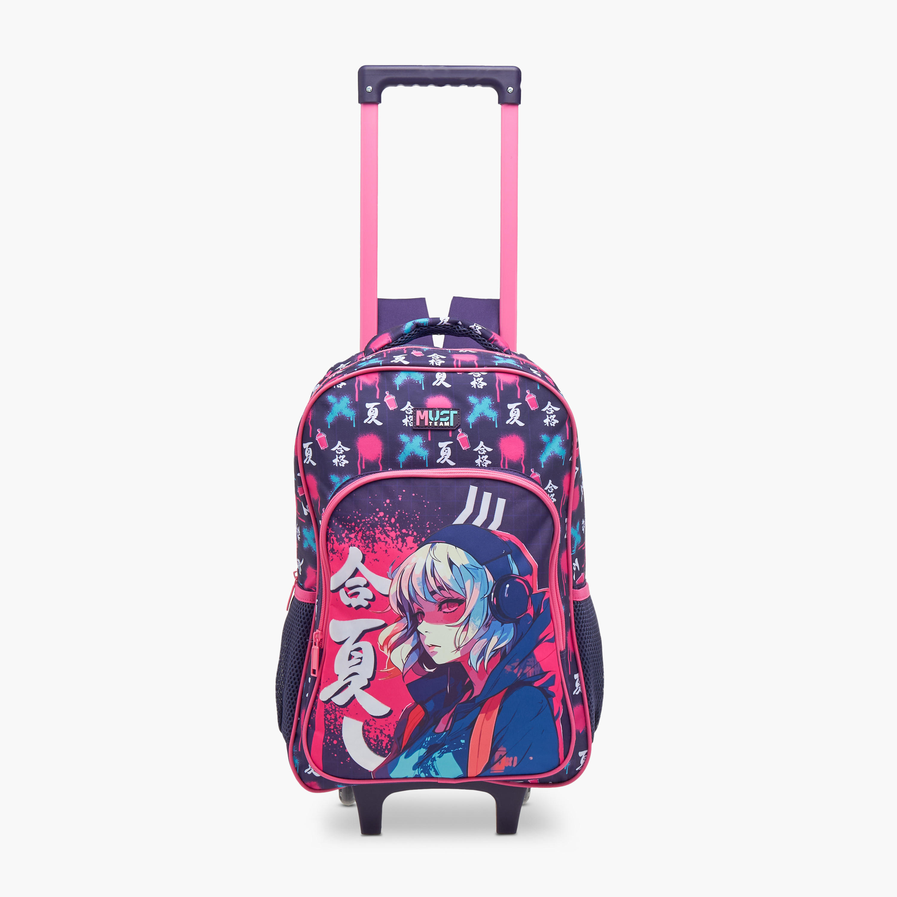 MUST Printed 3-Piece School Trolley Bag Set for Girls 5-8 Years with Lunch Bag and Pencil Pouch -school-bagsandbackpacks-trolleybags-image-8
