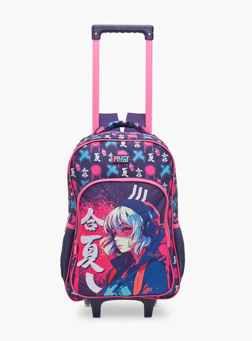 MUST Printed 3-Piece School Trolley Bag Set for Girls 5-8 Years with Lunch Bag and Pencil Pouch -school-bagsandbackpacks-trolleybags-image-8