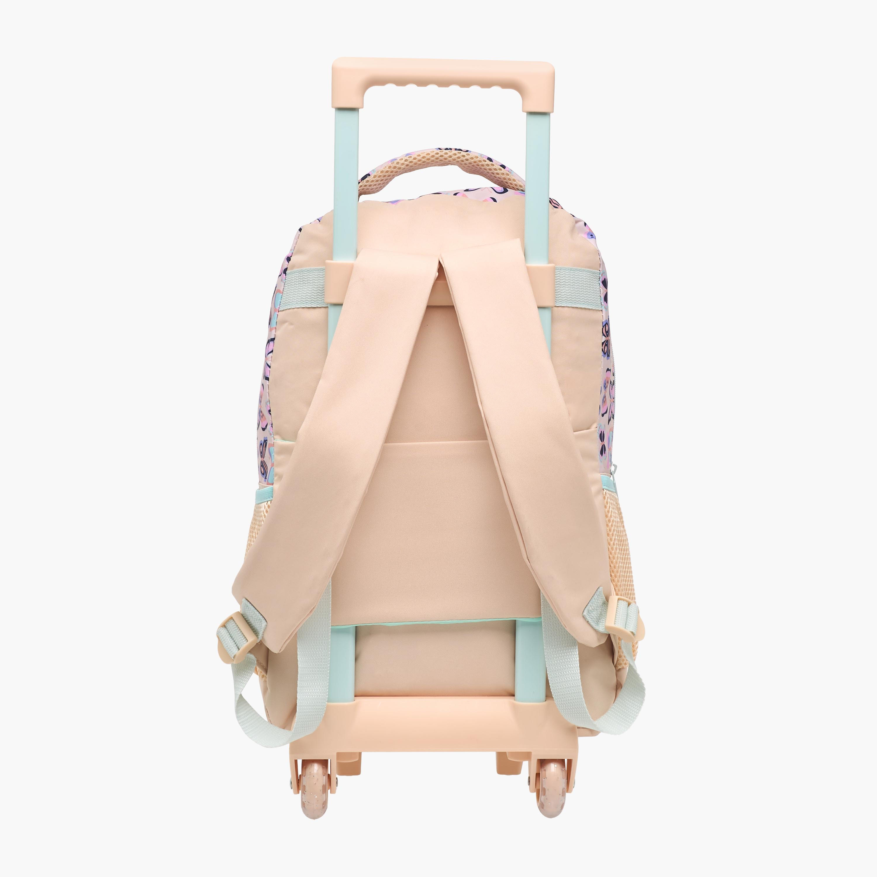 MUST Butterfly 3-Piece School Trolley Bag Set for Girls 5-8 Years with Lunch Bag and Pencil Pouch -school-bagsandbackpacks-trolleybags-image-5