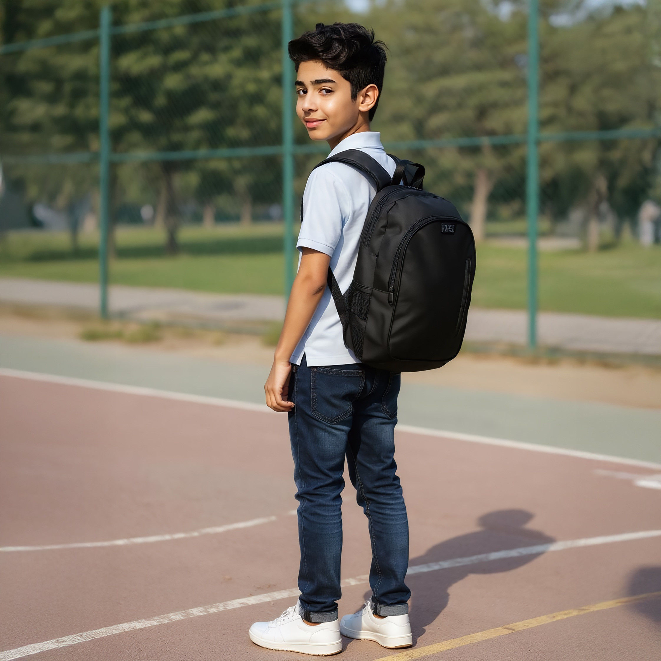 طقم شنطة ظهر مع شنطة غداء ومقلمة بزينة شعار من موست - 32x18x43 سم-school-bagsandbackpacks-backpacks-image-2