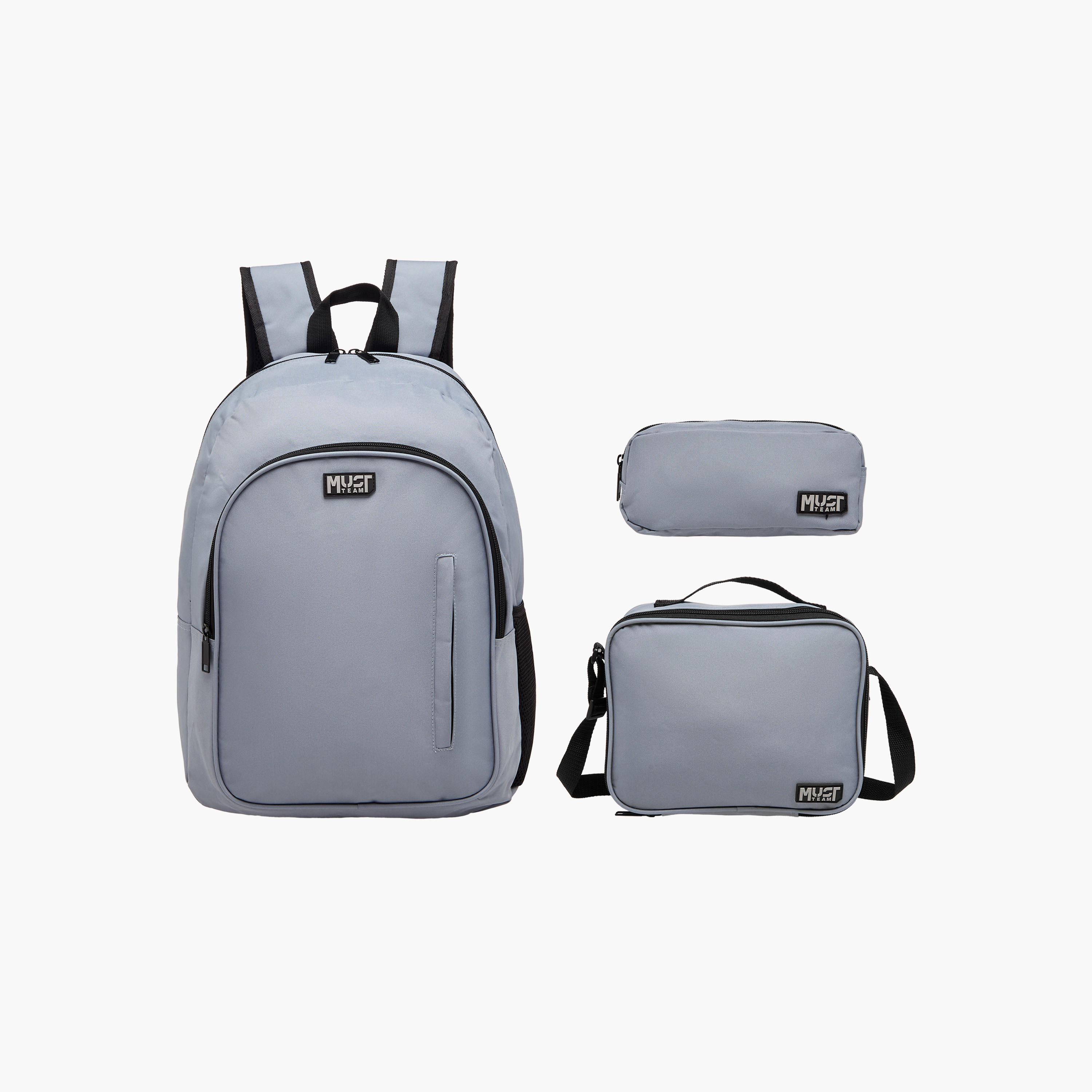 MUST Logo Applique Backpack with Lunch Bag and Pencil Pouch Set - 32x18x43 cms-school-bagsandbackpacks-sets-image-1