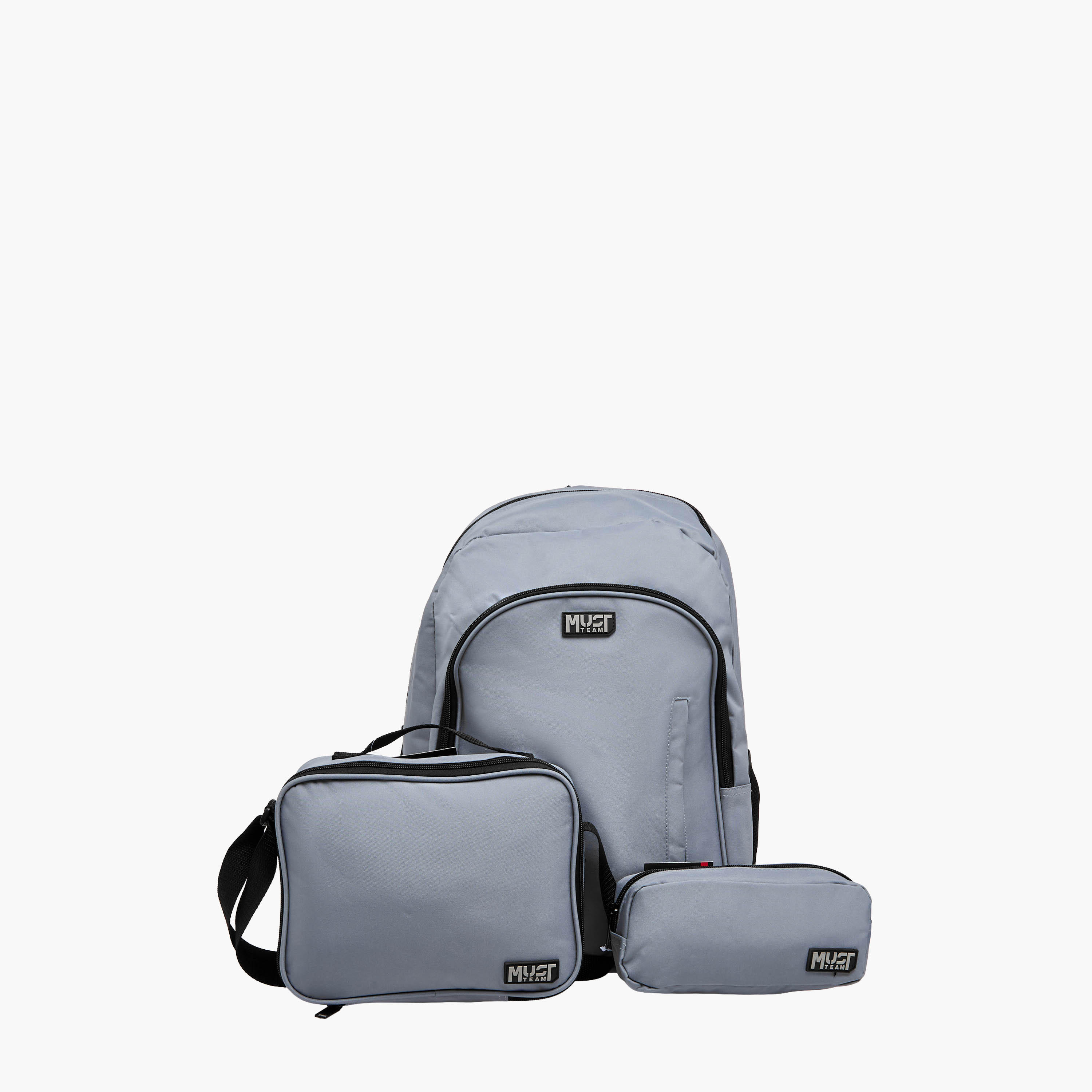 MUST Logo Applique Backpack with Lunch Bag and Pencil Pouch Set - 32x18x43 cms-school-bagsandbackpacks-sets-image-13