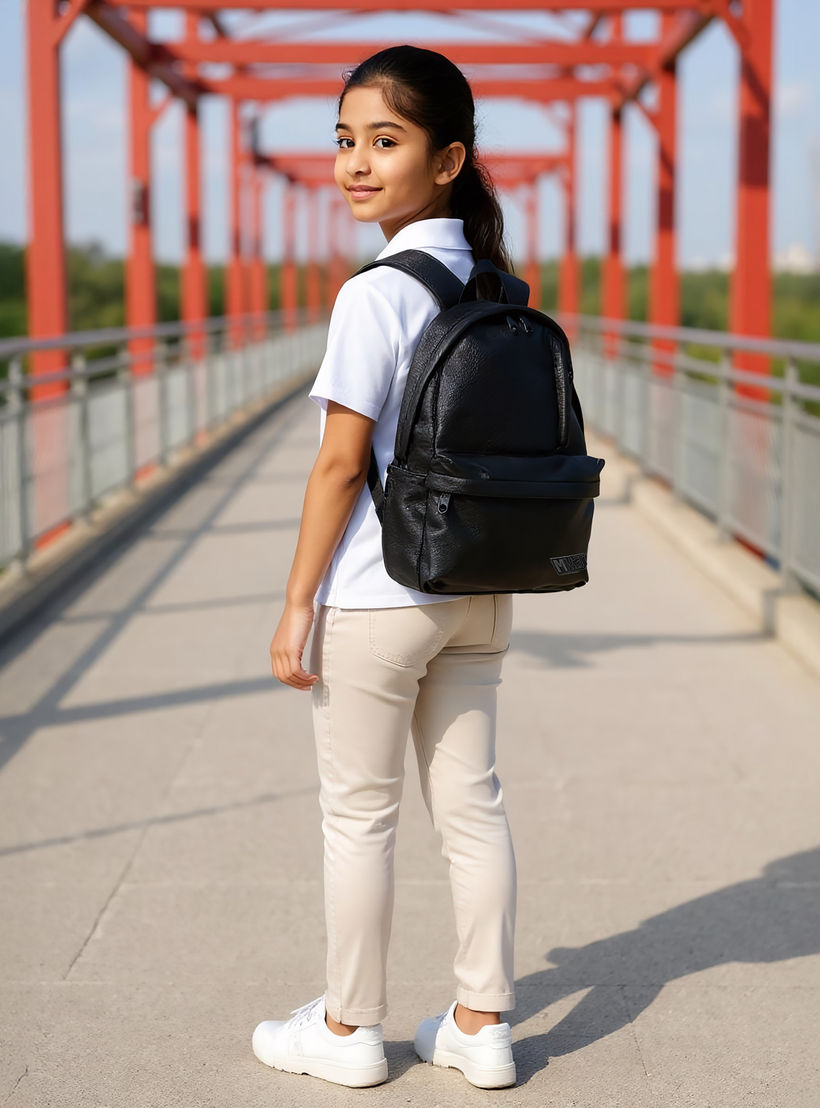 شنطة ظهر بارزة الملمس بحمّالات قابلة للتعديل وسحّاب إغلاق من ماست - 32x17x42 سم-school-bagsandbackpacks-backpacks-image-2