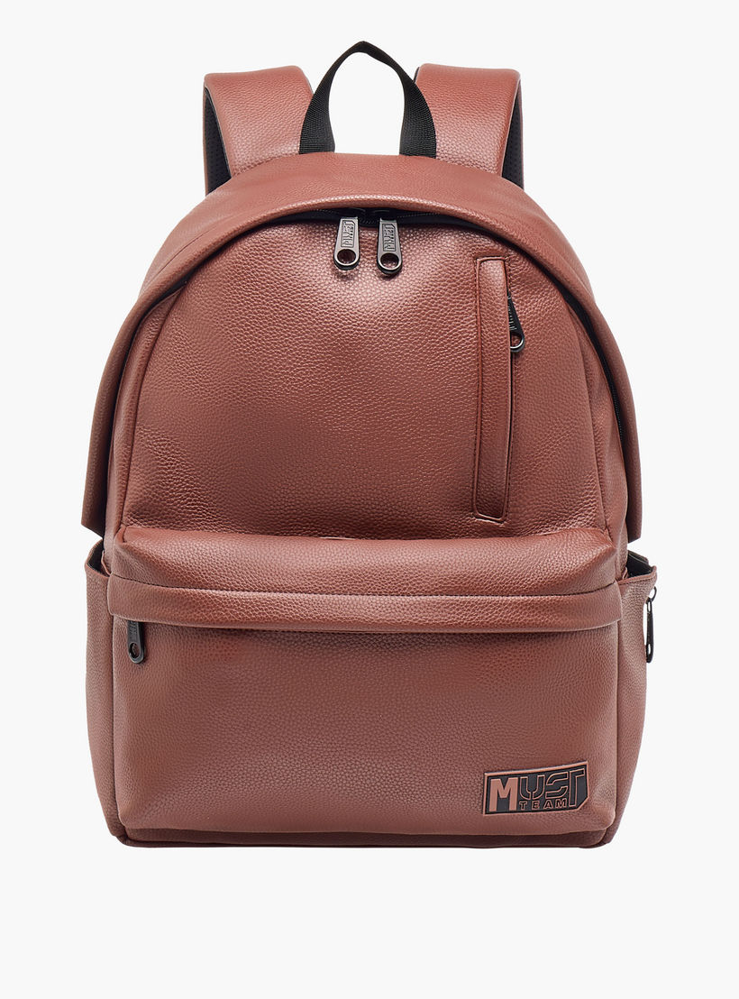 MUST Textured Backpack with Adjustable Shoulder Straps and Zip Closure - 32x17x42 cms-school-bagsandbackpacks-backpacks-image-1