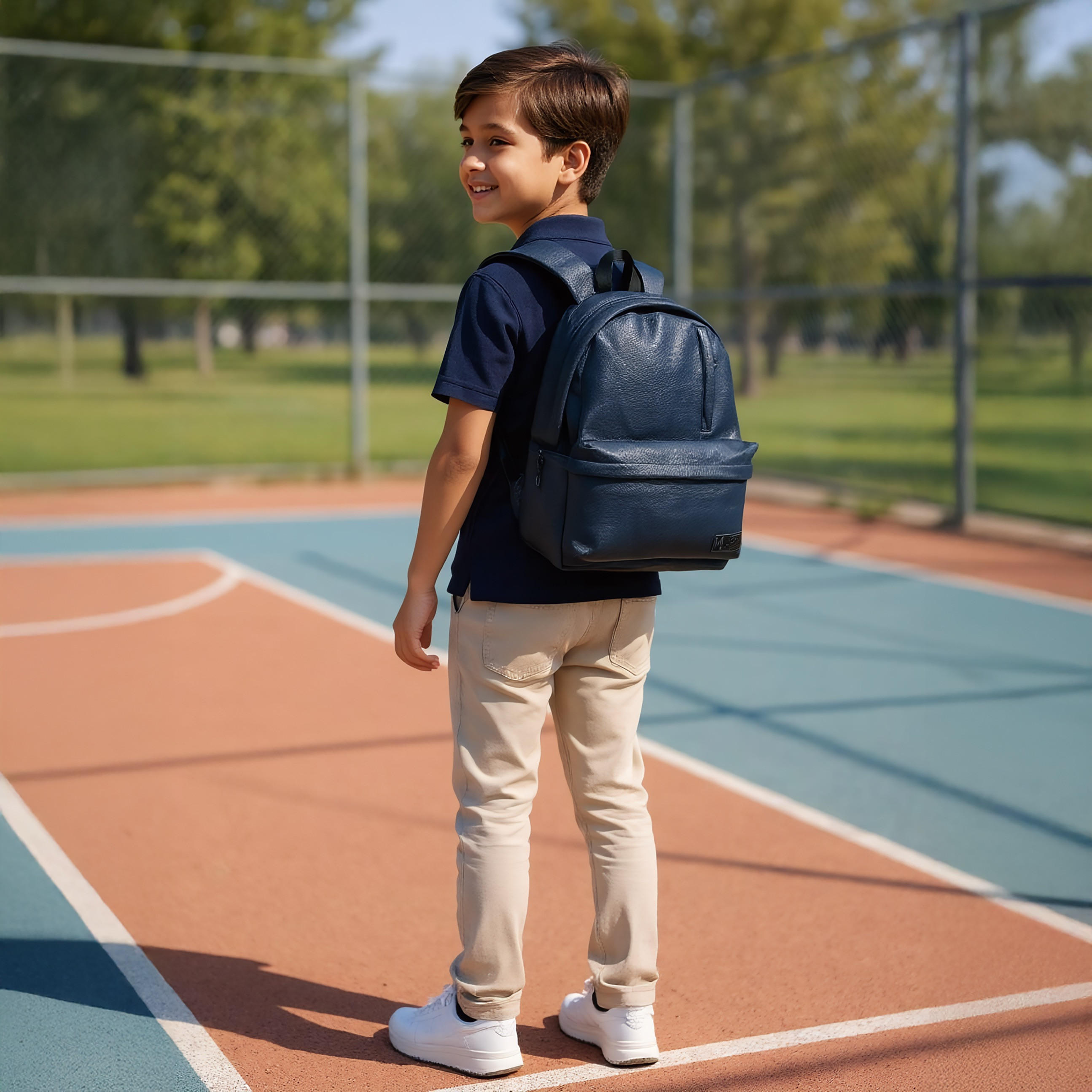 شنطة ظهر بارزة الملمس مع حمالات كتف قابلة للتعديل وسحاب إغلاق من ماست - 32x17x42 سم-school-bagsandbackpacks-backpacks-image-3