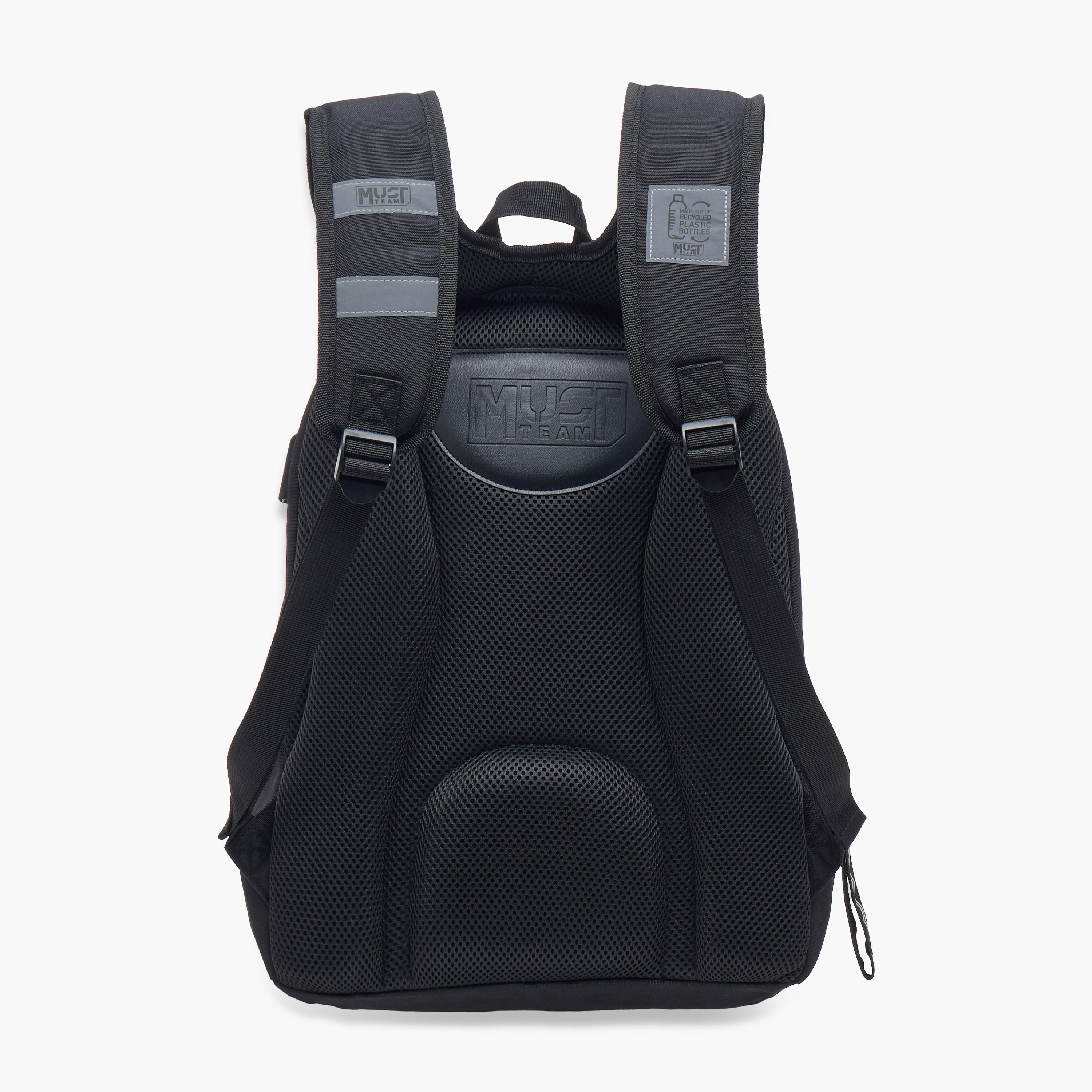 MUST Logo Applique Backpack with Adjustable Straps and Zip Closure - 32x19x42 cms-school-bagsandbackpacks-backpacks-image-5