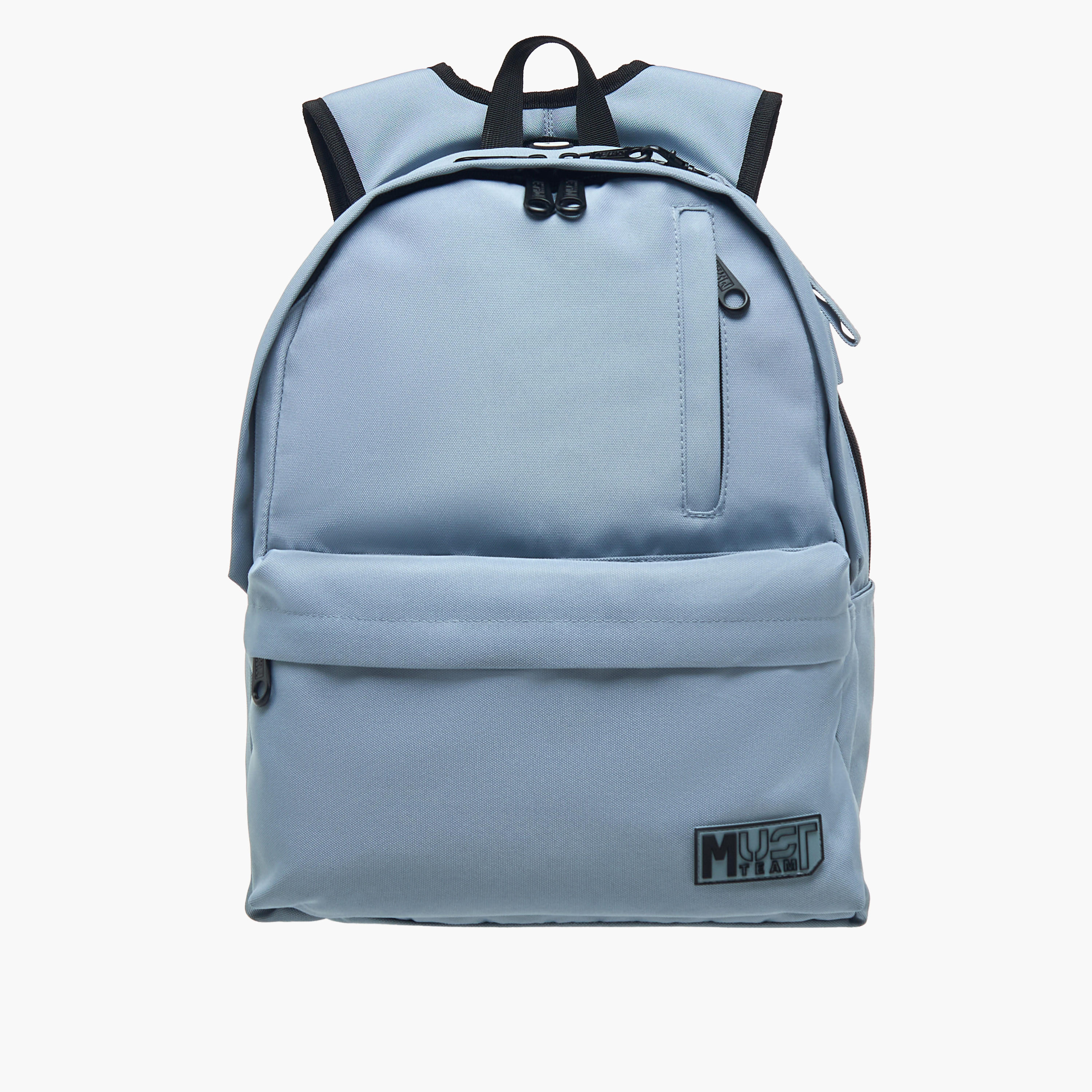 MUST Logo Applique Backpack with Adjustable Straps and Zip Closure - 32x19x42 cms-school-bagsandbackpacks-backpacks-image-1