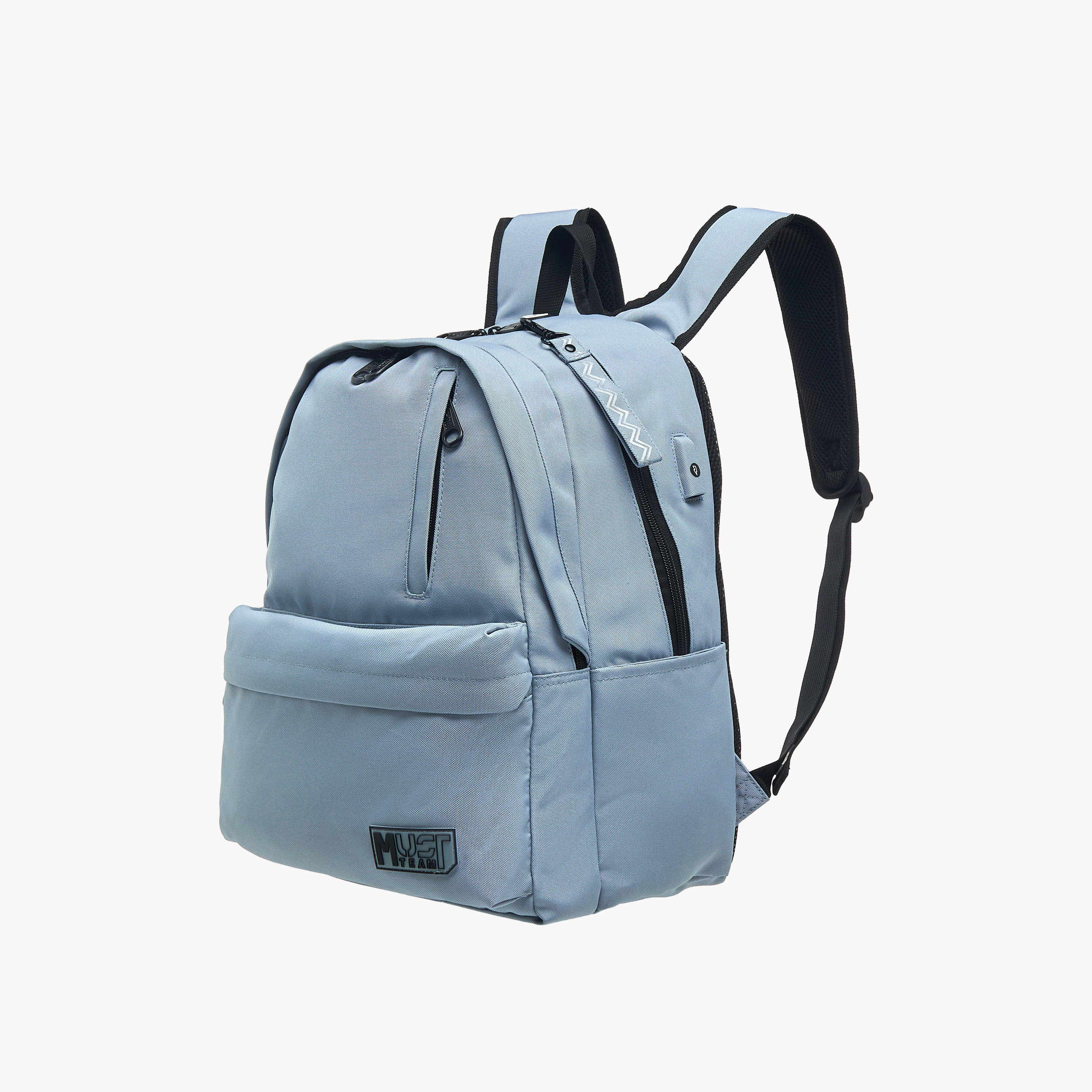 MUST Logo Applique Backpack with Adjustable Straps and Zip Closure - 32x19x42 cms-school-bagsandbackpacks-backpacks-image-4