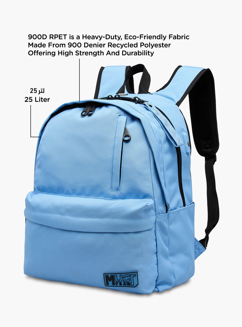 شنطة ظهر مزينة بشعار وسحّاب إغلاق وقسم للابتوب من ماست - 32×19×42 سم-school-bagsandbackpacks-backpacks-image-8