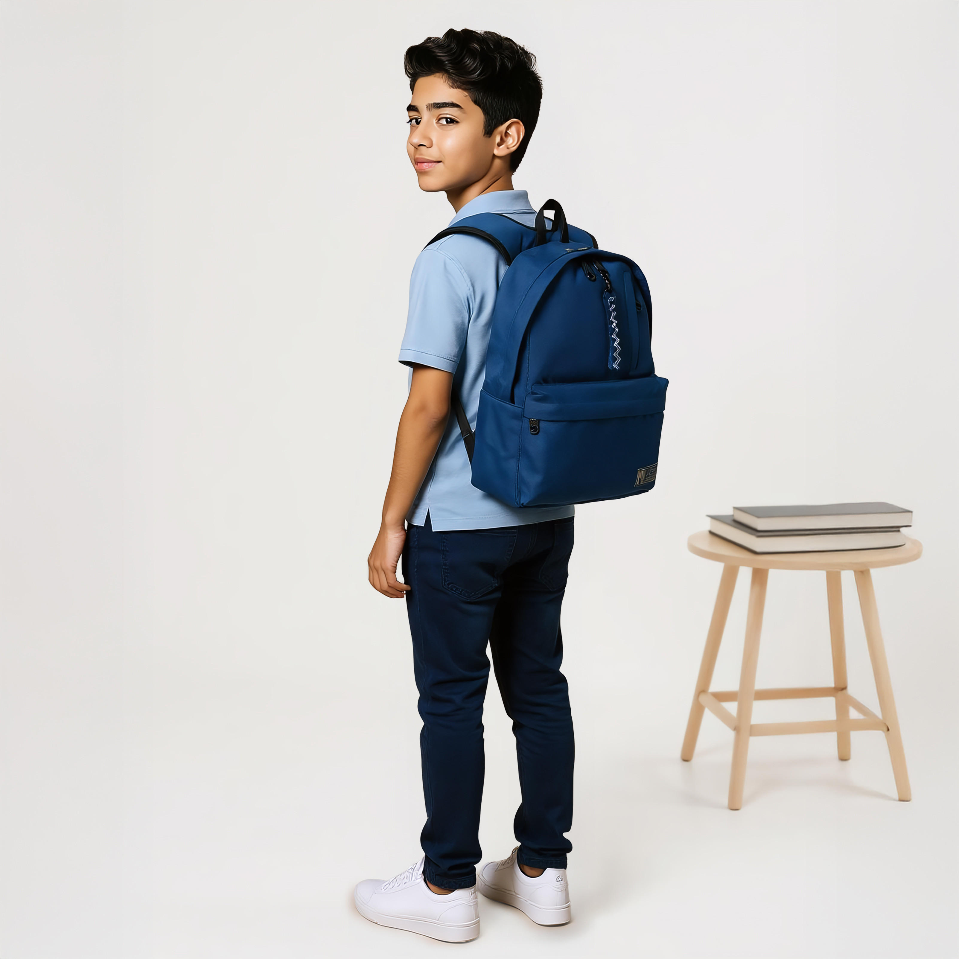 MUST Textured Backpack with Adjustable Shoulder Straps and Zip Closure - 32x19x42 cms-school-bagsandbackpacks-backpacks-image-2