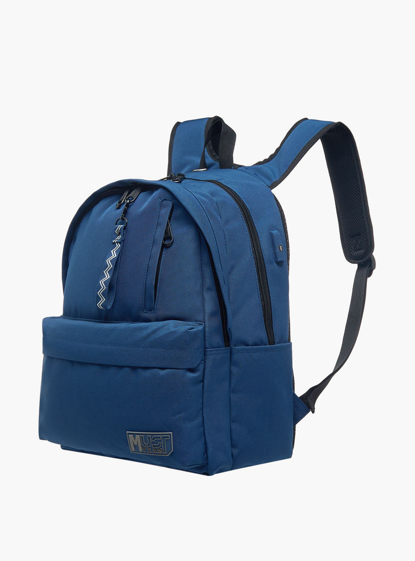 MUST Textured Backpack with Adjustable Shoulder Straps and Zip Closure - 32x19x42 cms-school-bagsandbackpacks-backpacks-image-4