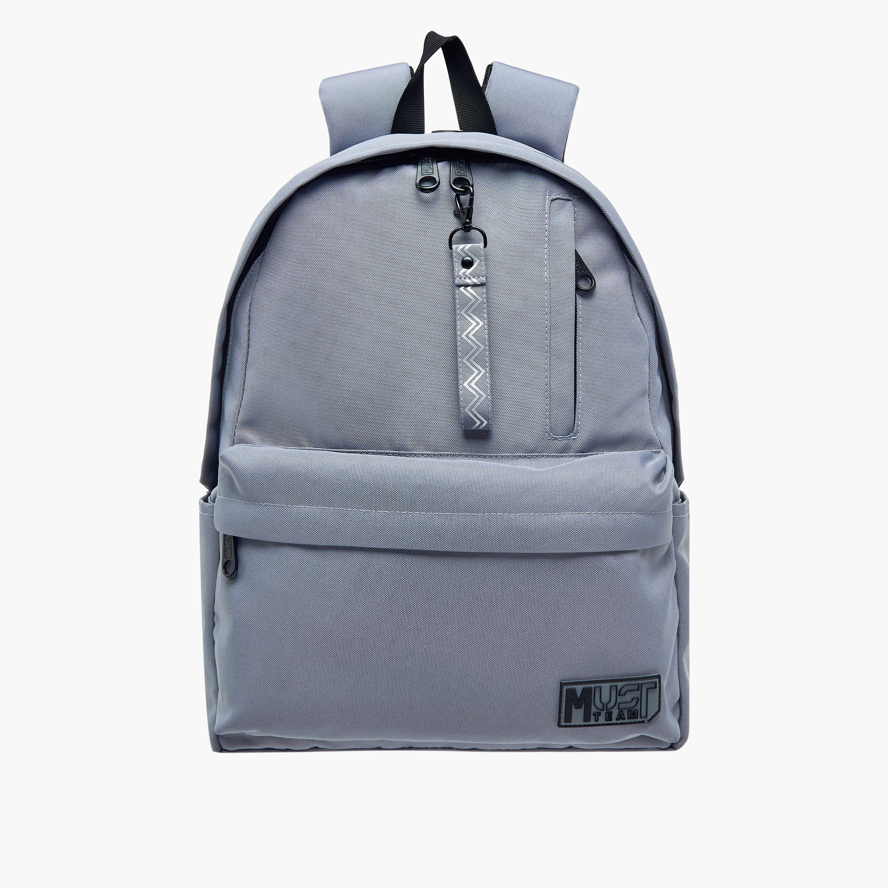 شنطة ظهر بتزيينات شعار مع حمالات قابلة للتعديل وسحاب إغلاق من ماست - 32x17x42 سم-school-bagsandbackpacks-backpacks-image-1