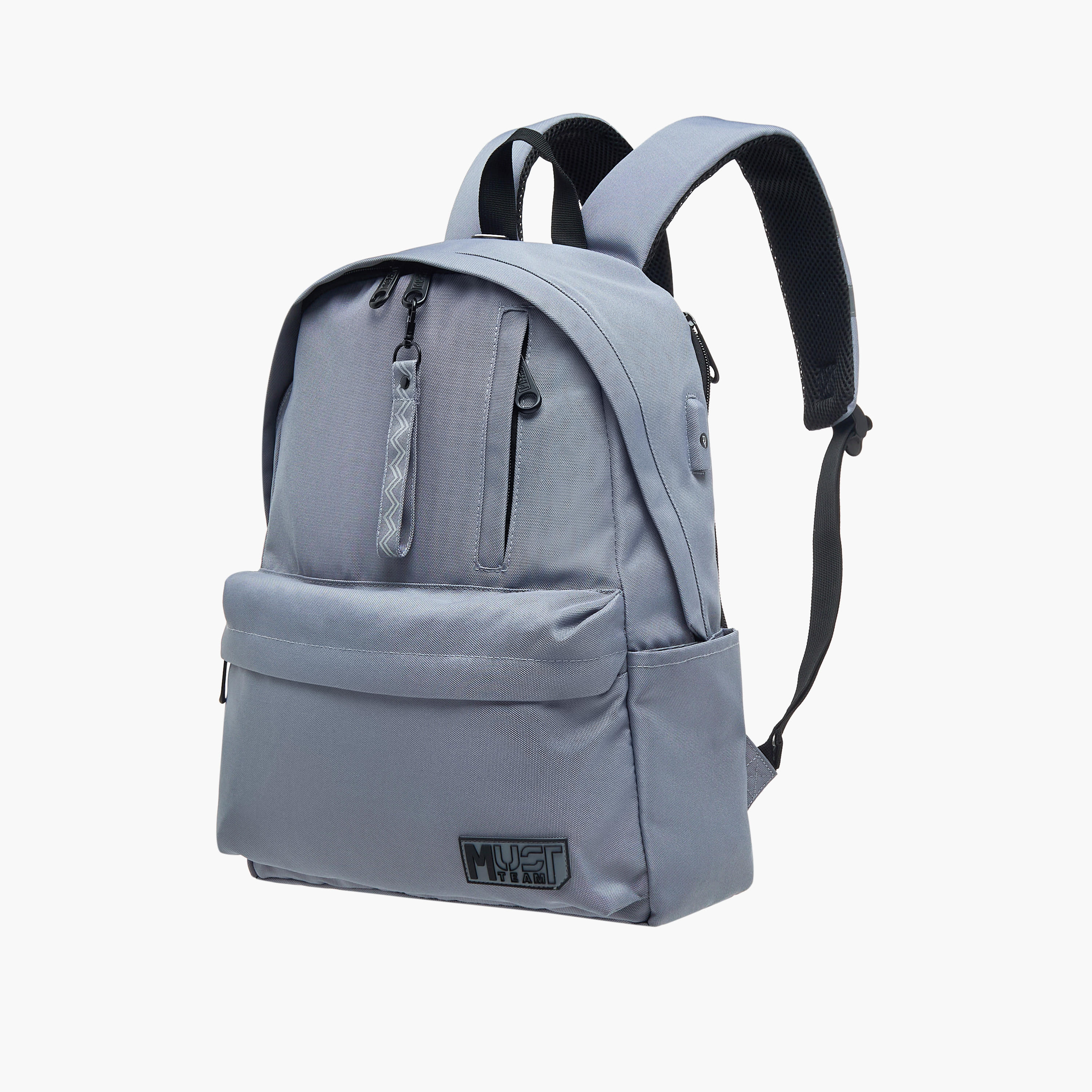MUST Logo Applique Backpack with Adjustable Straps and Zip Closure - 32x17x42 cms-school-bagsandbackpacks-backpacks-image-4