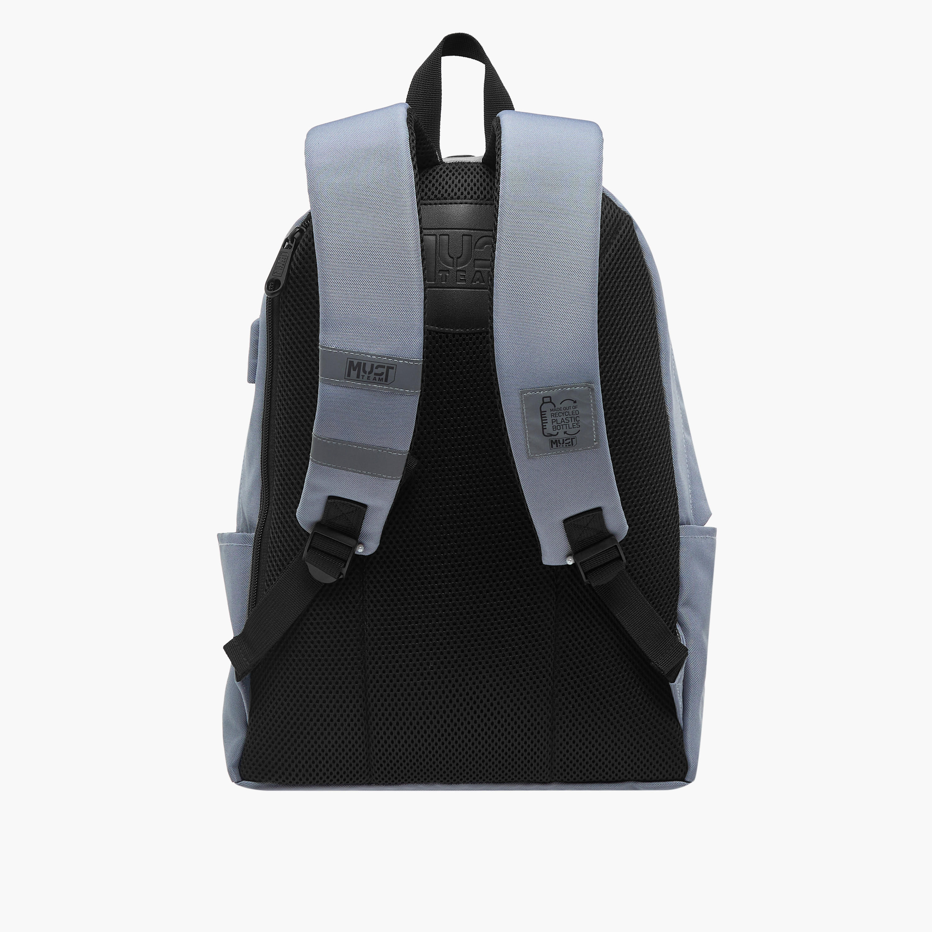 MUST Logo Applique Backpack with Adjustable Straps and Zip Closure - 32x17x42 cms-school-bagsandbackpacks-backpacks-image-6