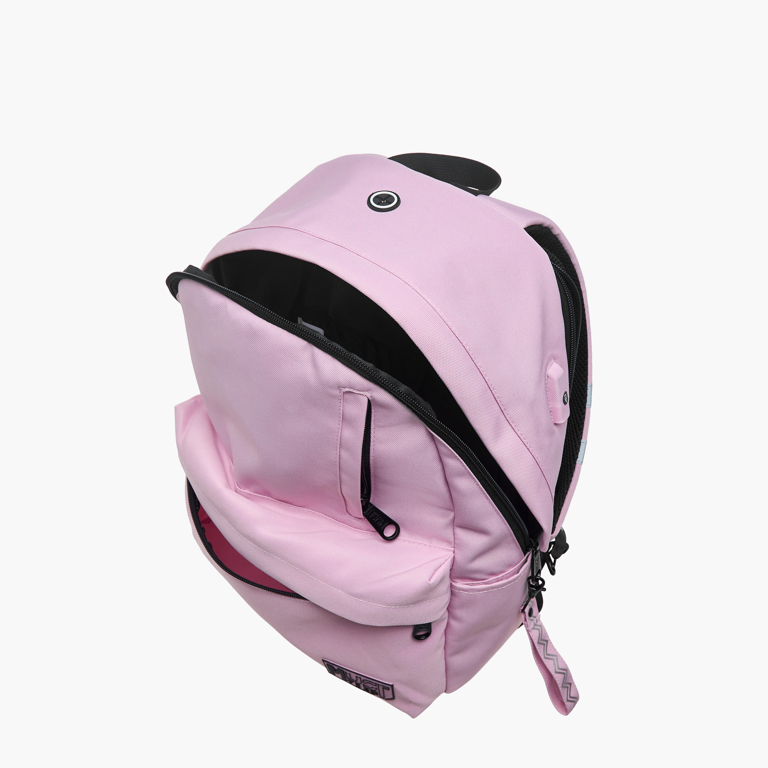 شنطة ظهر بزخارف شعار وحمّالات قابلة للتعديل وسحّاب إغلاق من ماست - 32x17x42 سم-school-bagsandbackpacks-backpacks-image-9