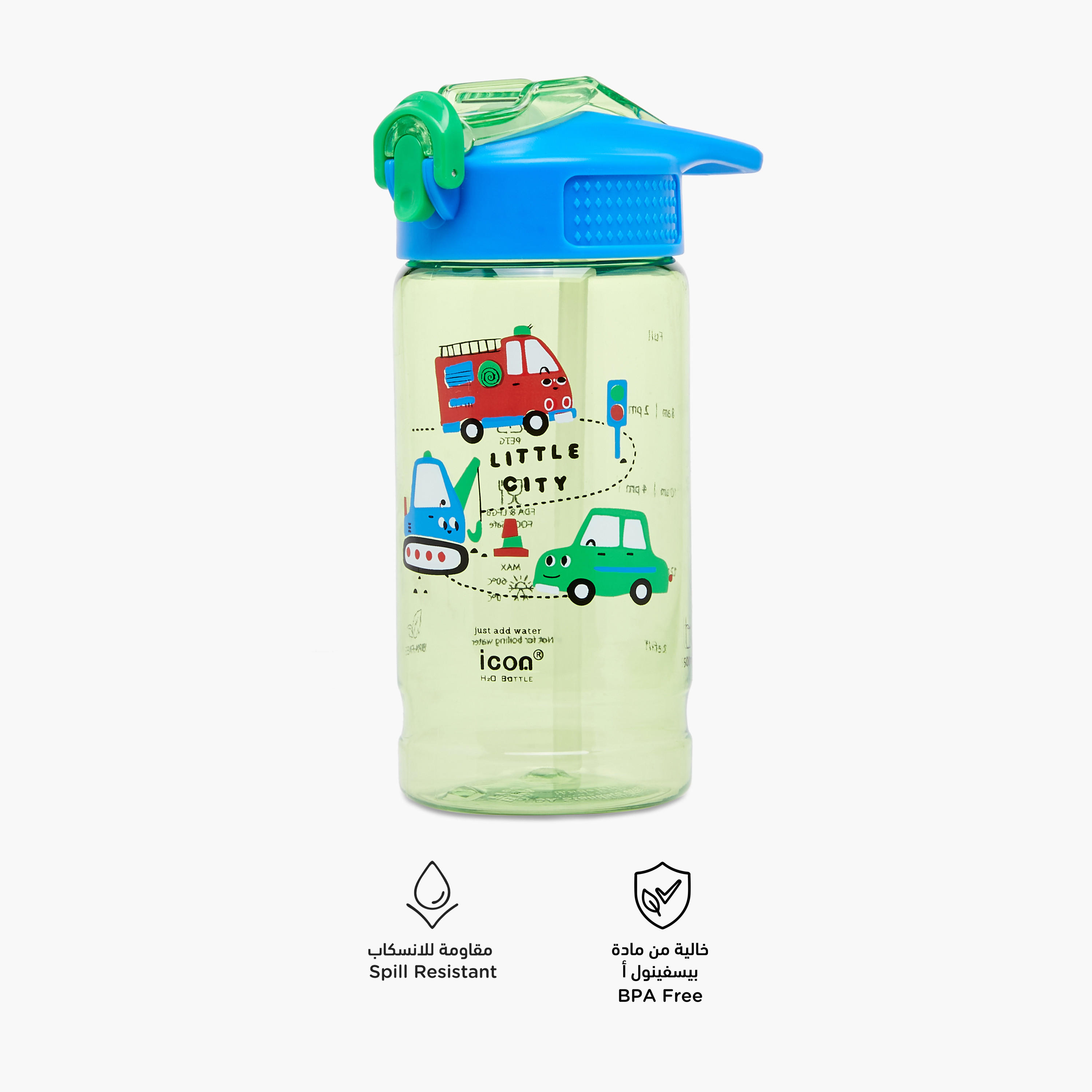 icon Printed Plastic Water Bottle with Sipper and BPA-Free – 500 ml-school-waterbottles-image-4