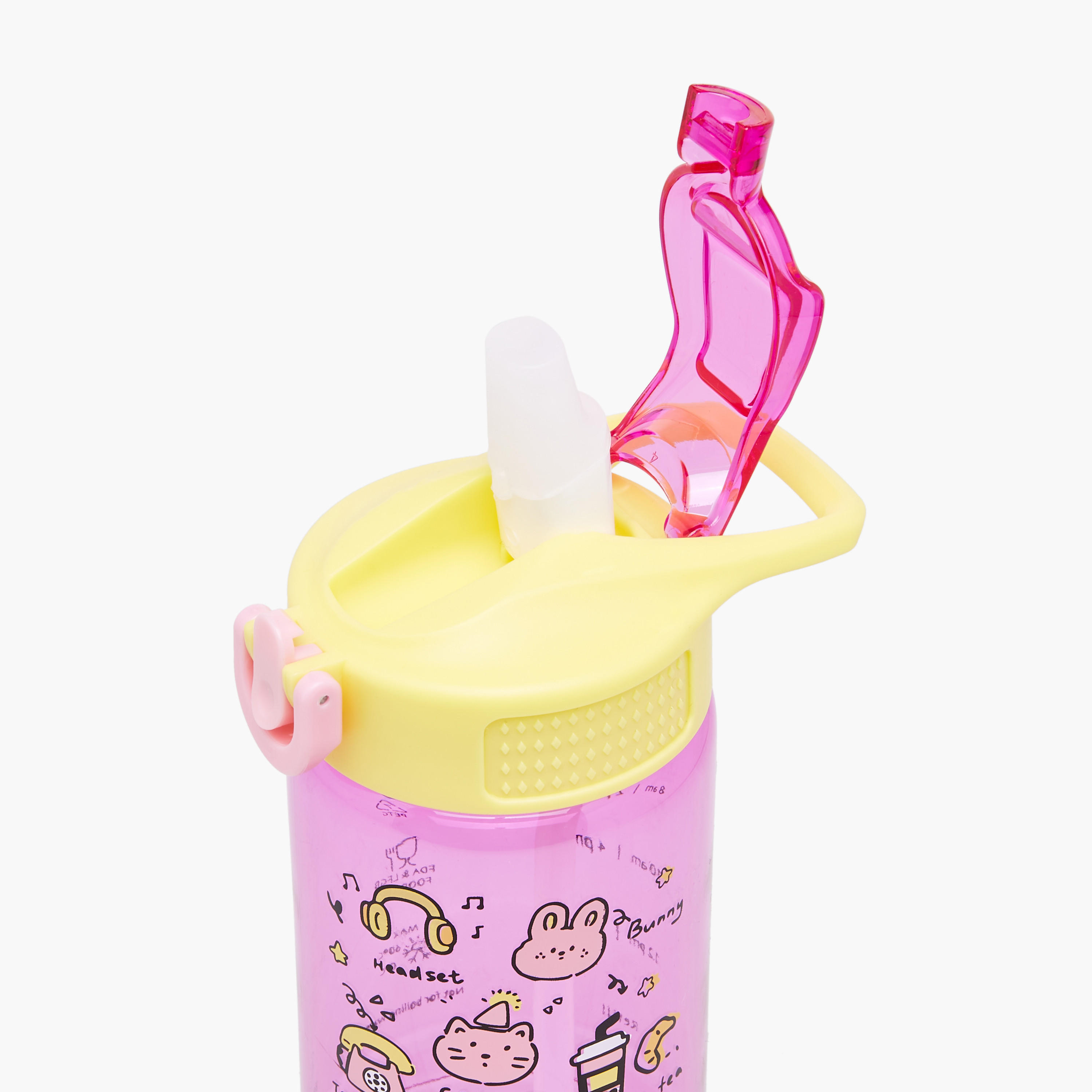 icon Doodle Plastic Water Bottle with BPA-Free – 500 ml-school-waterbottles-image-5