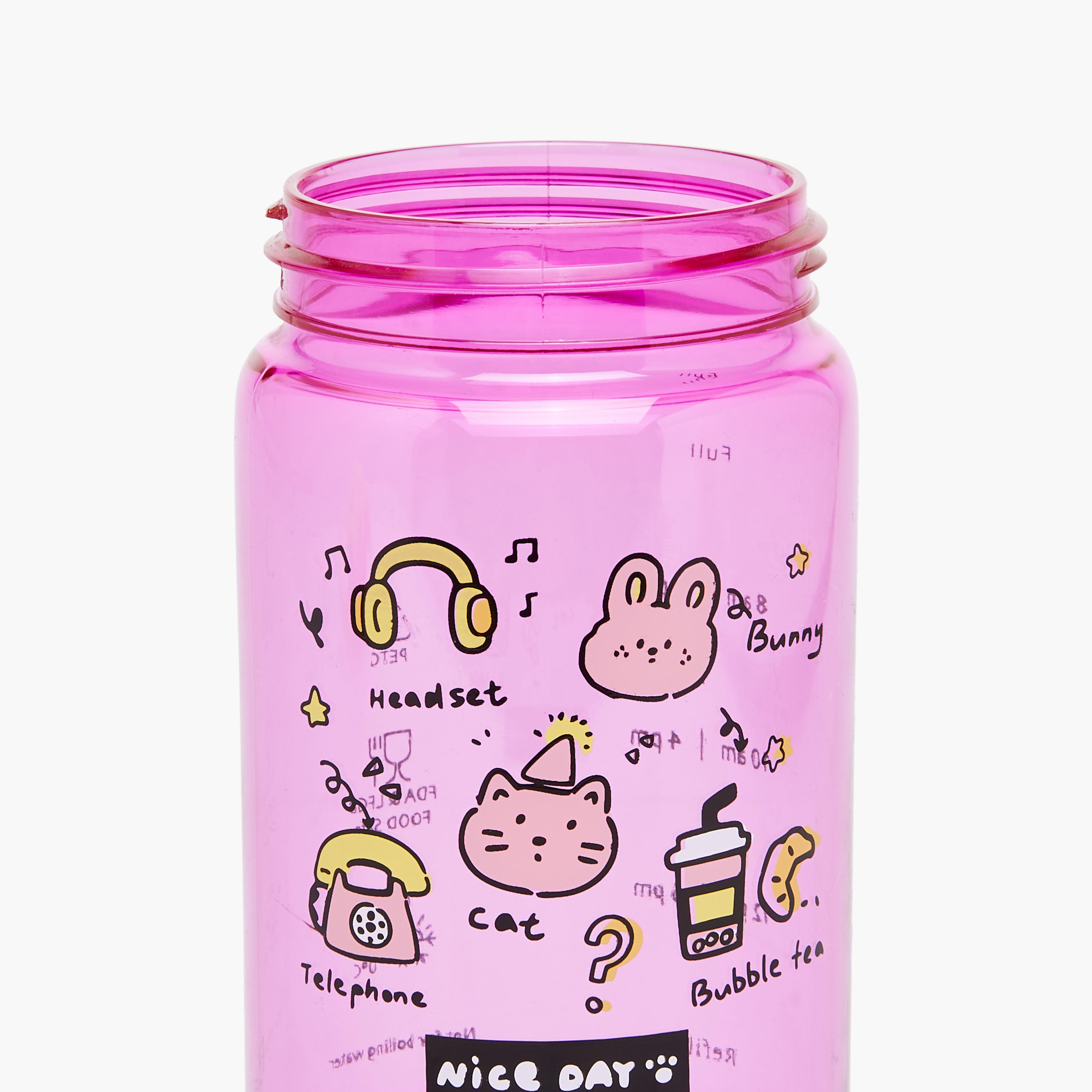 icon Doodle Plastic Water Bottle with BPA-Free – 500 ml-school-waterbottles-image-7