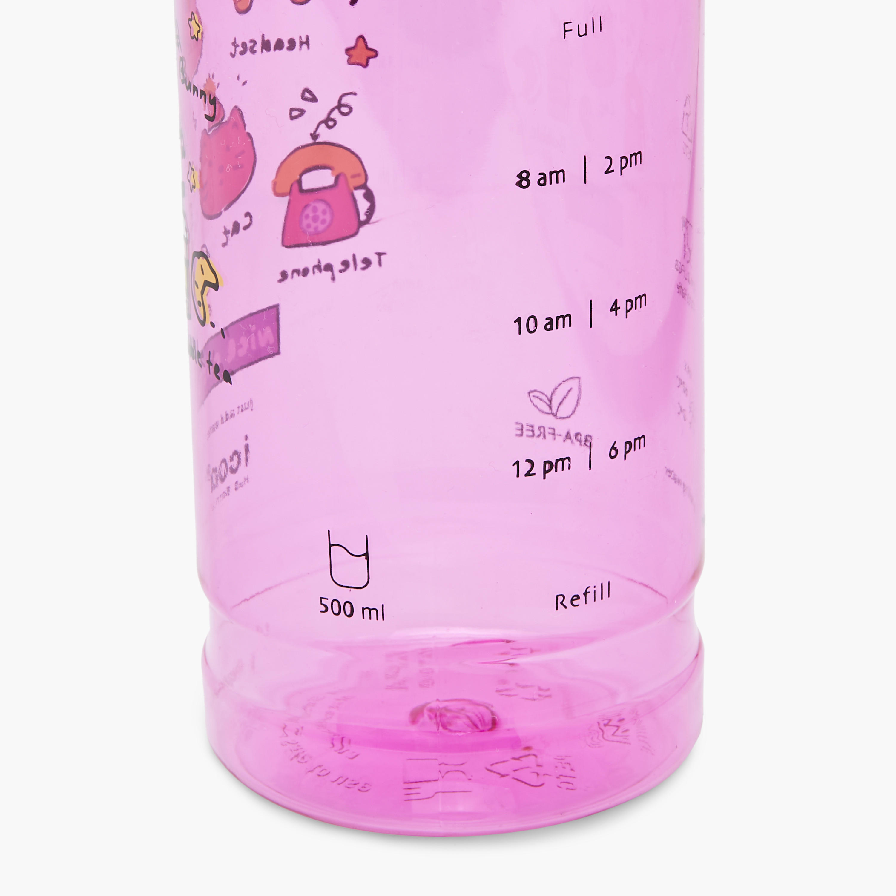 icon Doodle Plastic Water Bottle with BPA-Free – 500 ml-school-waterbottles-image-8