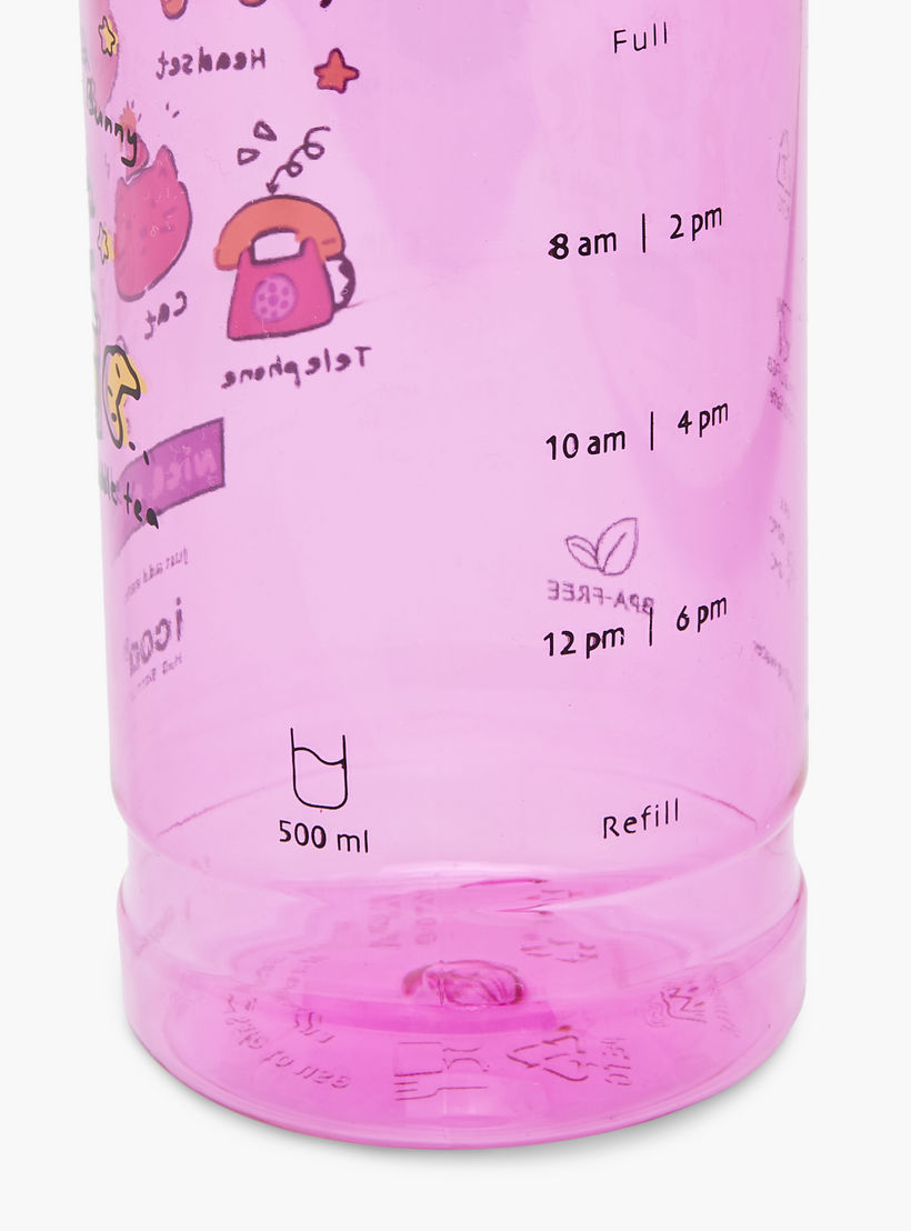 icon Doodle Plastic Water Bottle with BPA-Free – 500 ml-school-waterbottles-image-8