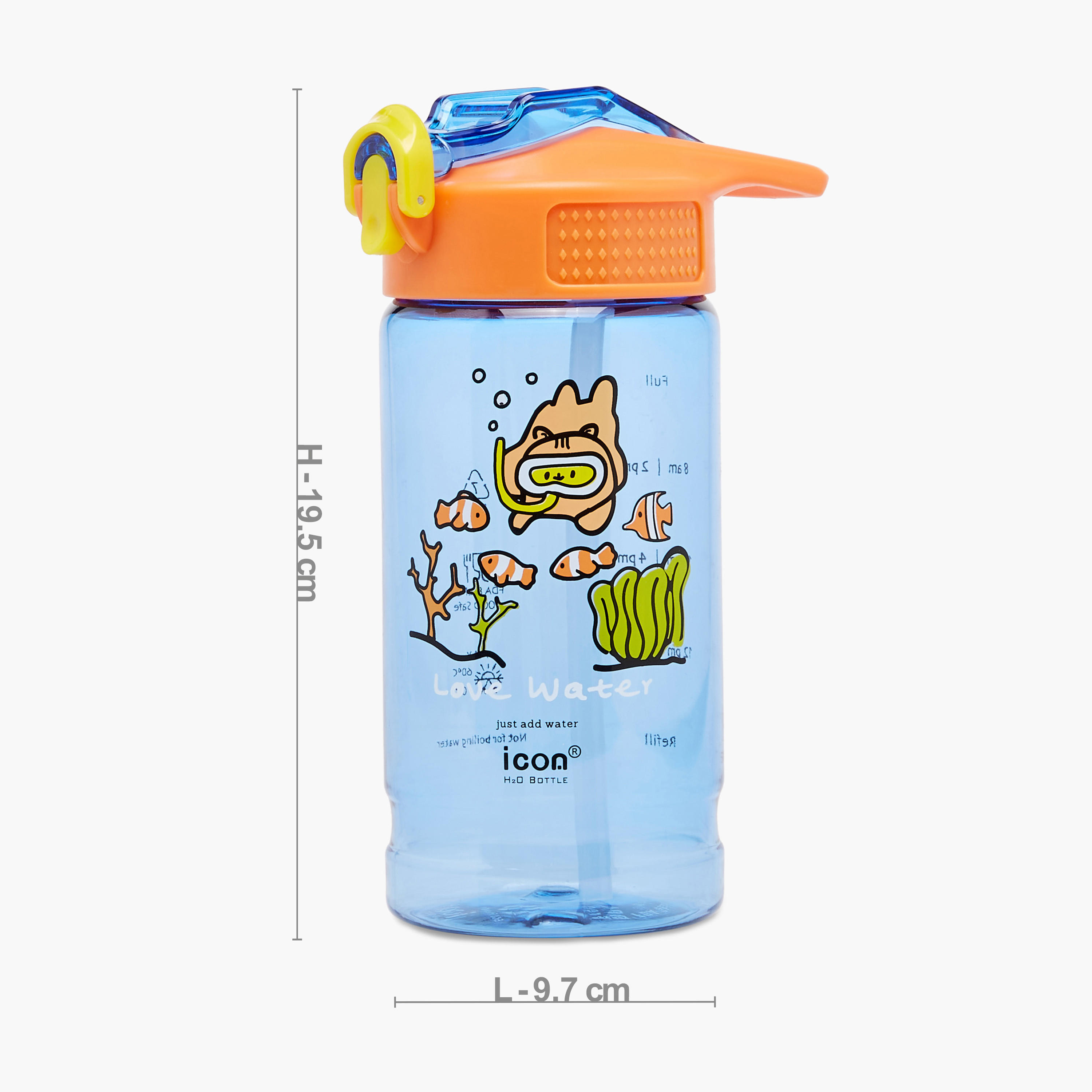 icon Printed Plastic Water Bottle with Sipper and BPA-Free – 500 ml-school-waterbottles-image-2