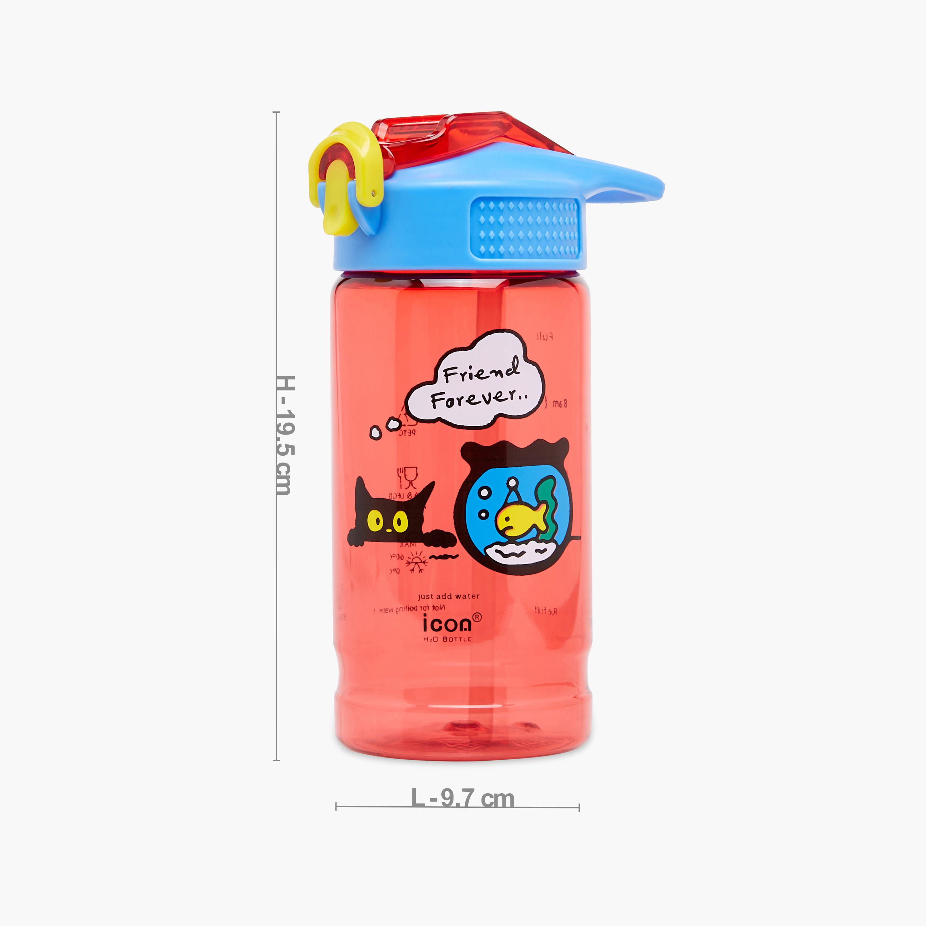 icon Cat Plastic Water Bottle with BPA-Free – 500 ml-school-waterbottles-image-2
