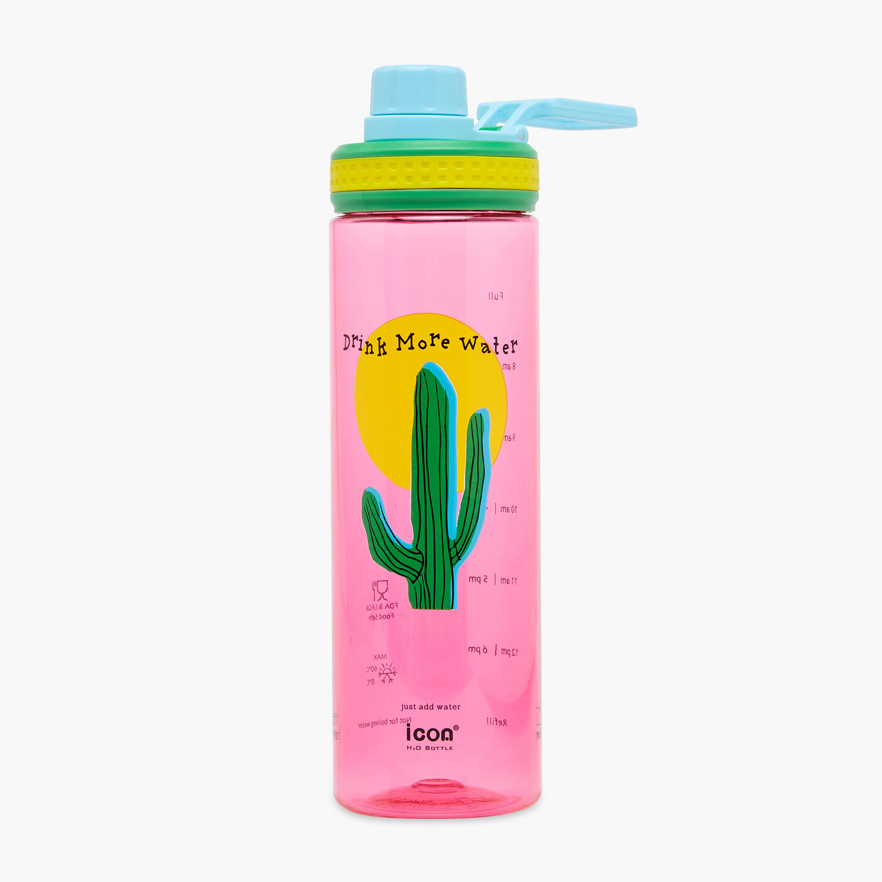 icon Cactus Plastic Water Bottle with Sipper and BPA-Free – 700 ml-school-waterbottles-image-1