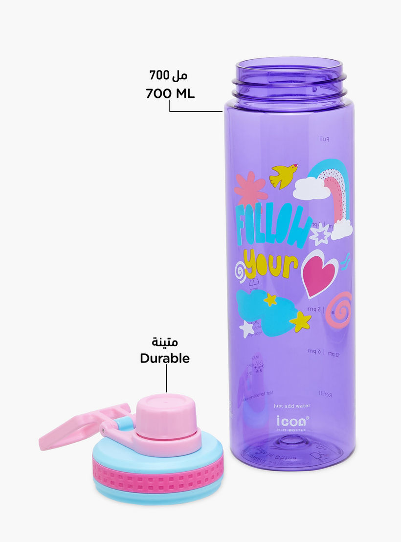 قارورة ماء بلاستيك خالية من مادة البيسفينول أ بطبعات من آيكون - 700 مل-school-waterbottles-image-4
