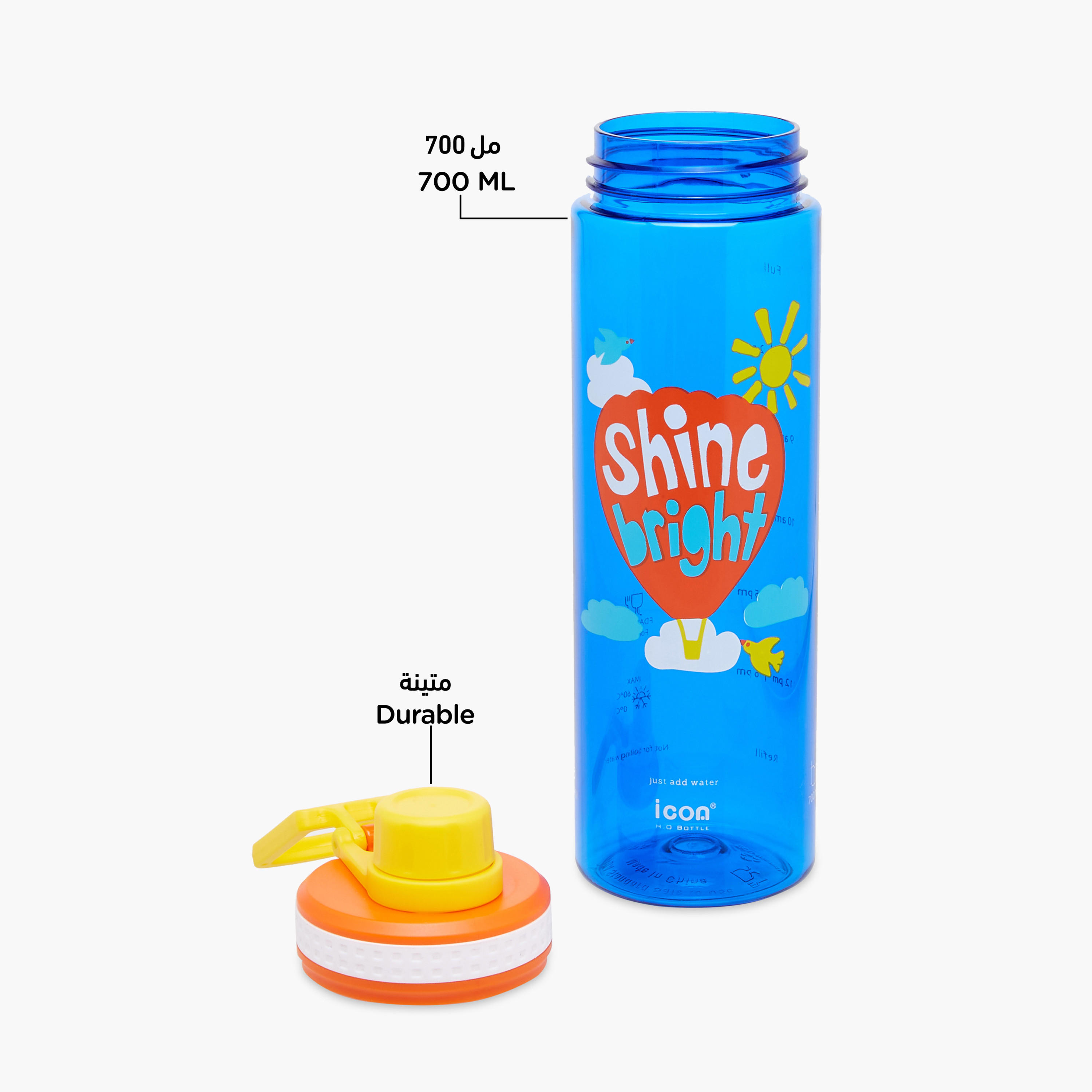 icon Slogan Plastic Water Bottle with BPA-Free – 700 ml-school-waterbottles-image-4