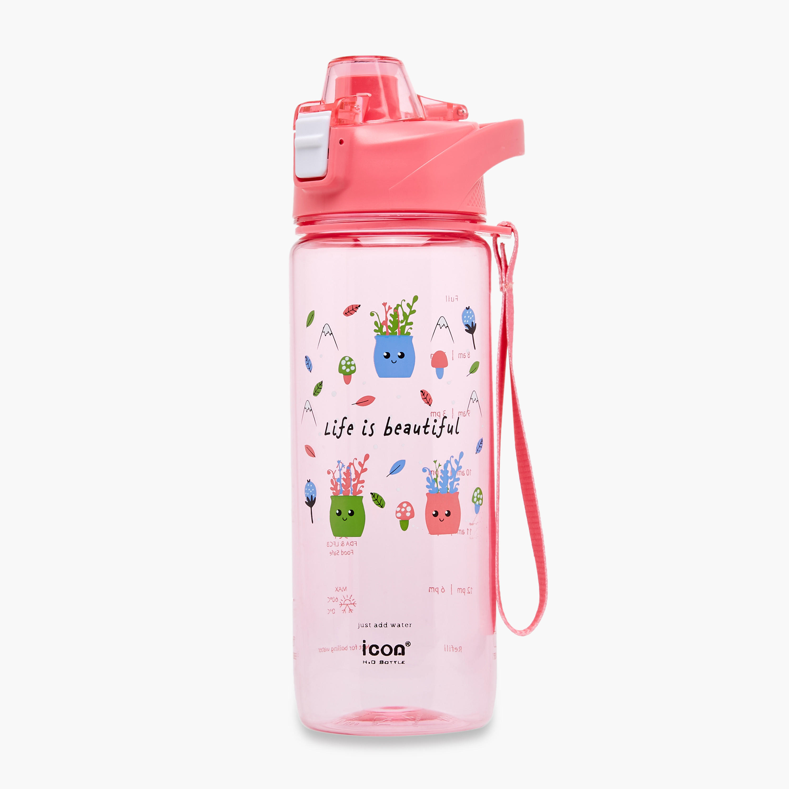 icon Printed Plastic Water Bottle with Sipper and BPA-Free – 750 ml-school-waterbottles-image-1