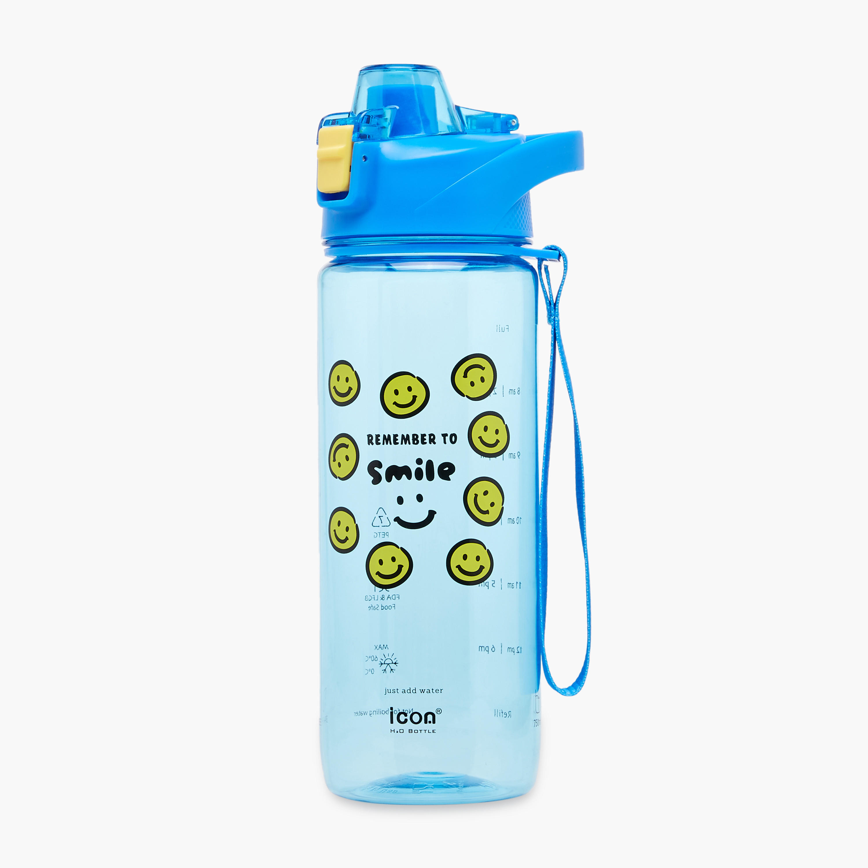 icon Smiley Plastic Water Bottle with BPA-Free – 750 ml-school-waterbottles-image-1