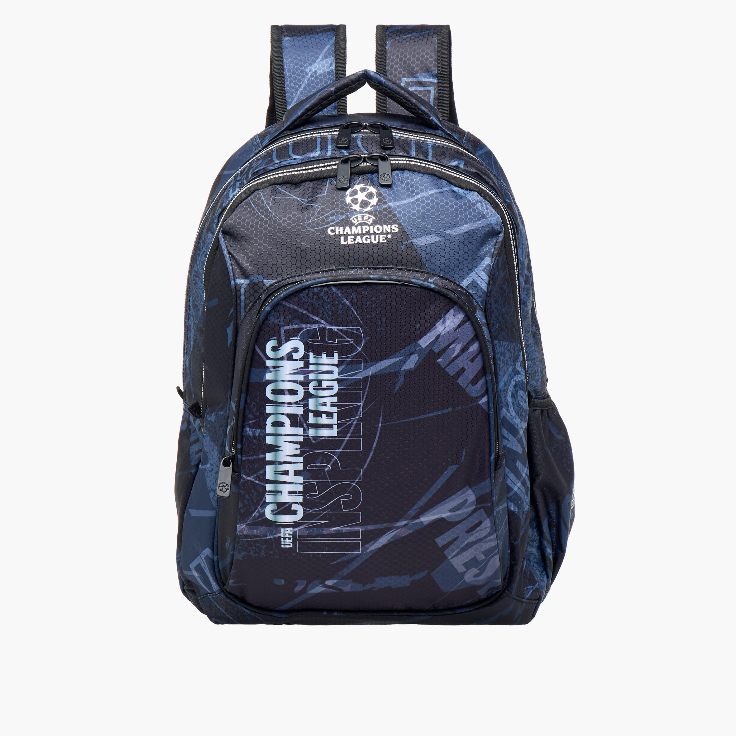 Champions League Printed Backpack with Adjustable Straps and Zip Closure - 34x15x46 cms-school-bagsandbackpacks-backpacks-image-1