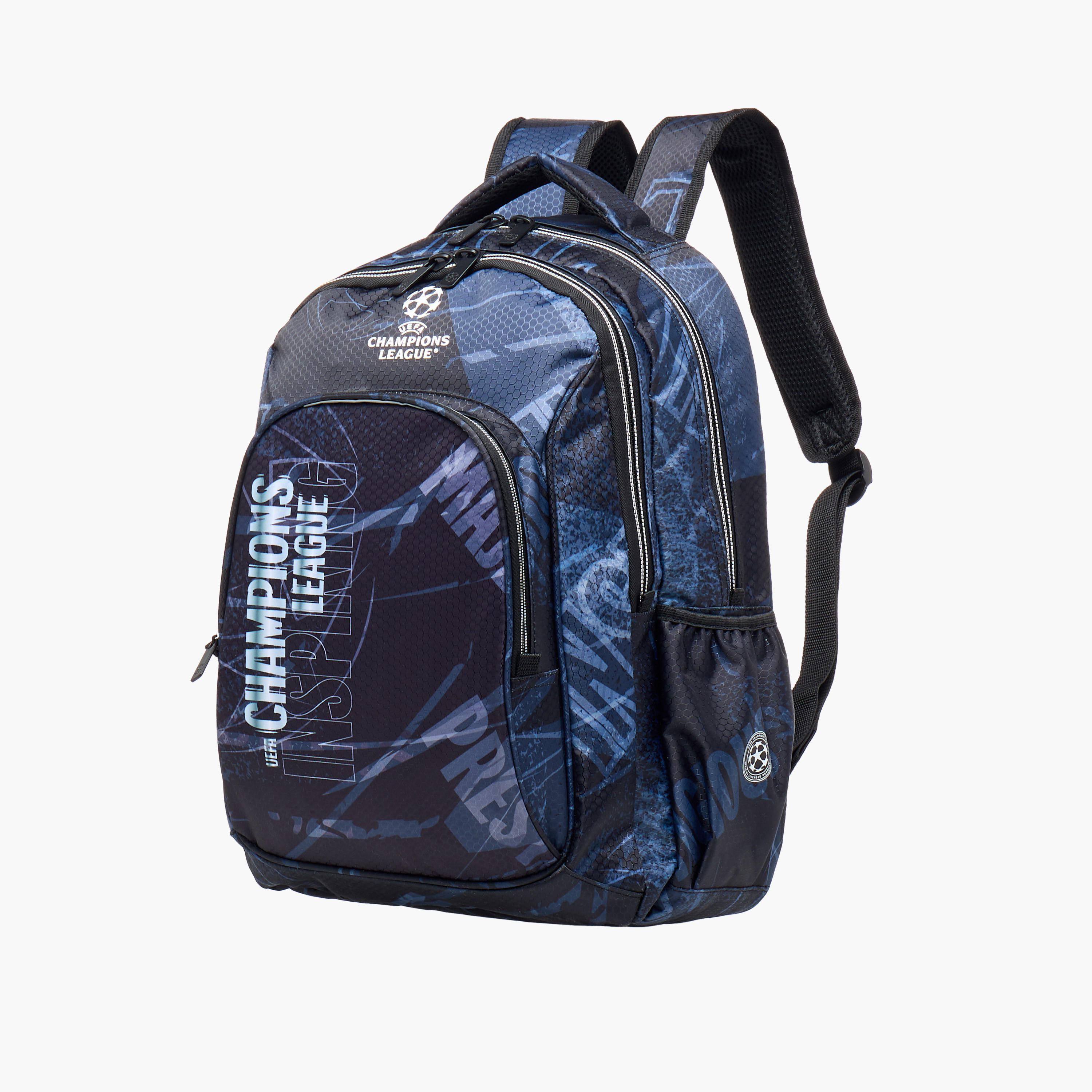 Champions League Printed Backpack with Adjustable Straps and Zip Closure - 34x15x46 cms-school-bagsandbackpacks-backpacks-image-2