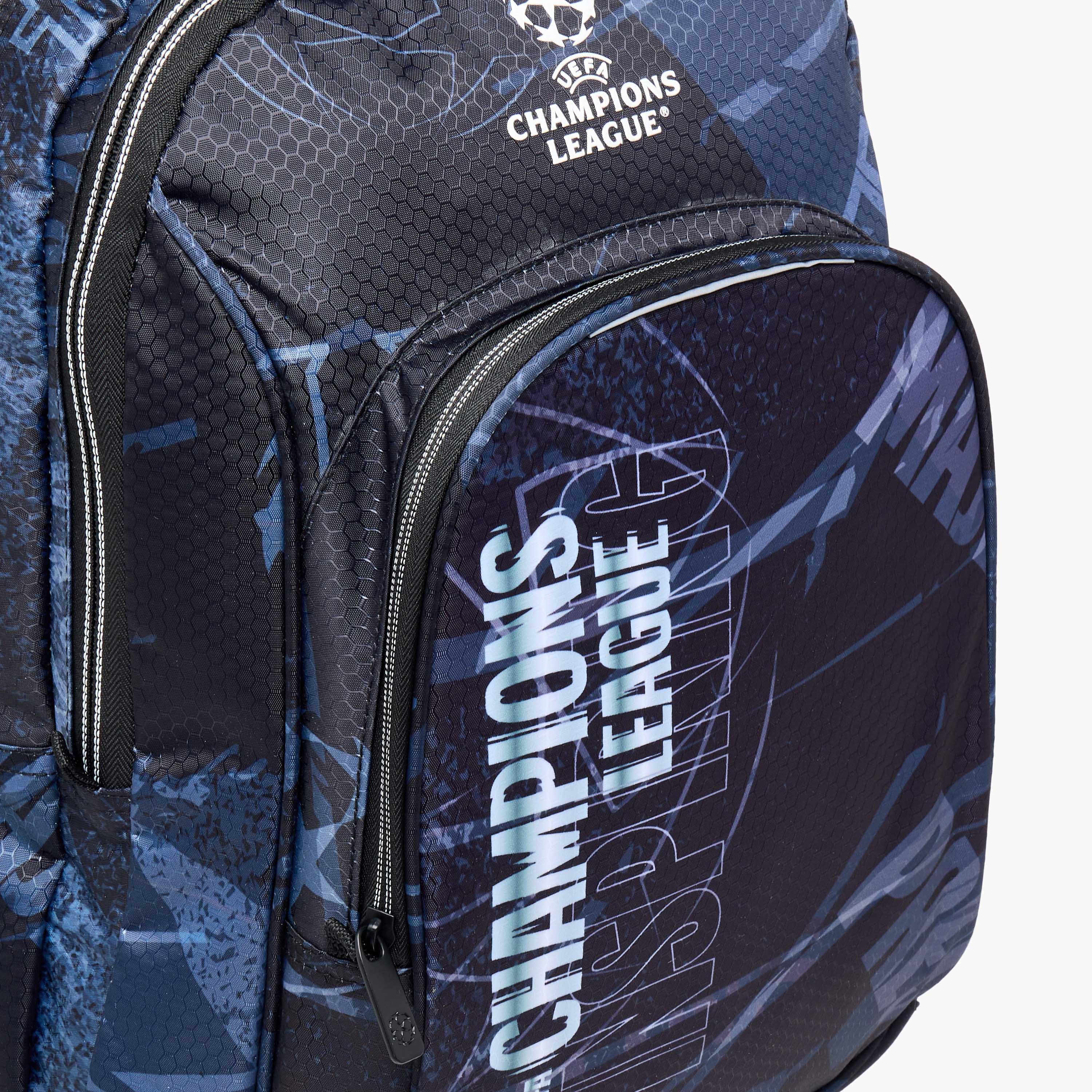 Champions League Printed Backpack with Adjustable Straps and Zip Closure - 34x15x46 cms-school-bagsandbackpacks-backpacks-image-5
