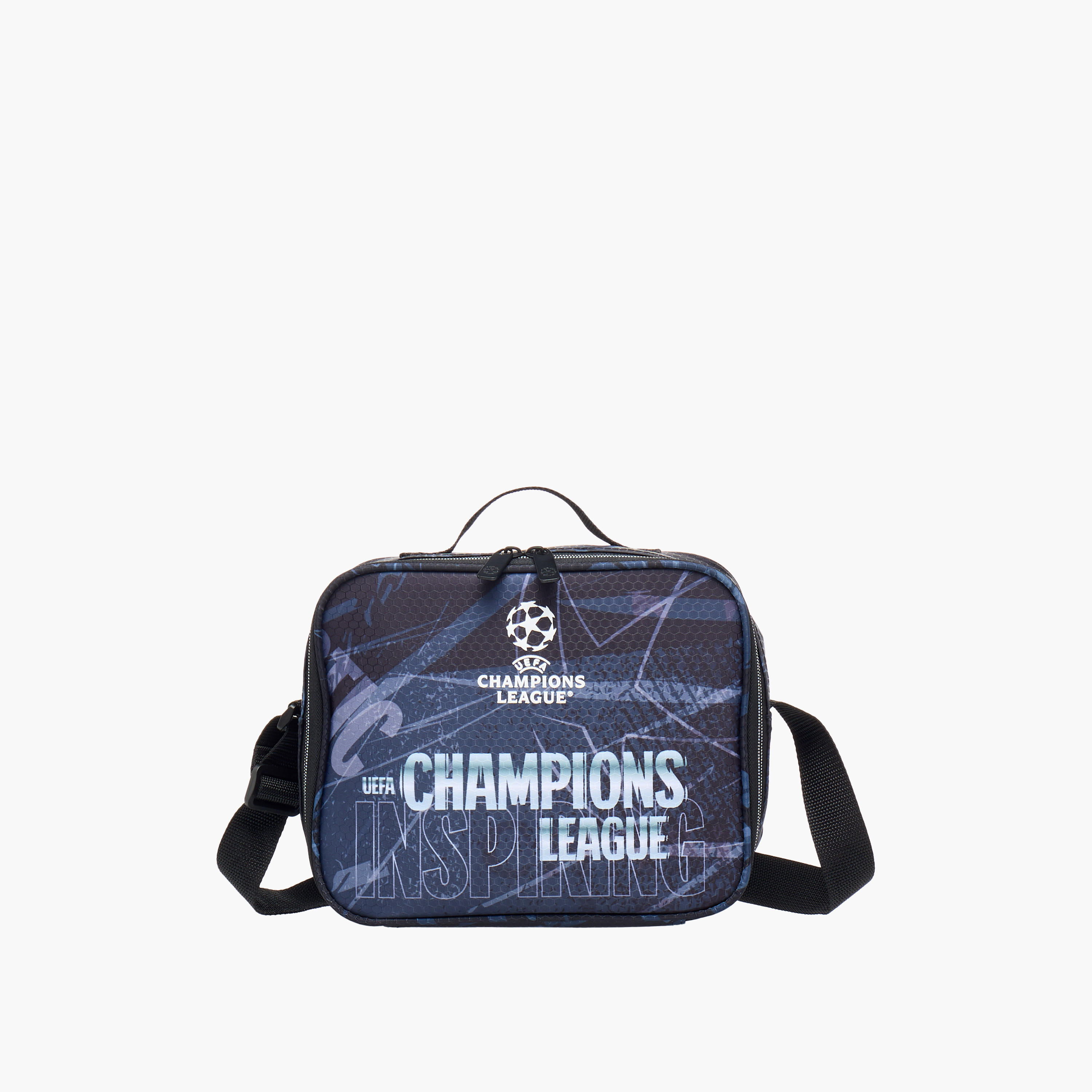 Champions League Printed Lunch Bag with Adjustable Strap and Zip Closure-school-lunchessentials-lunchbags-image-1