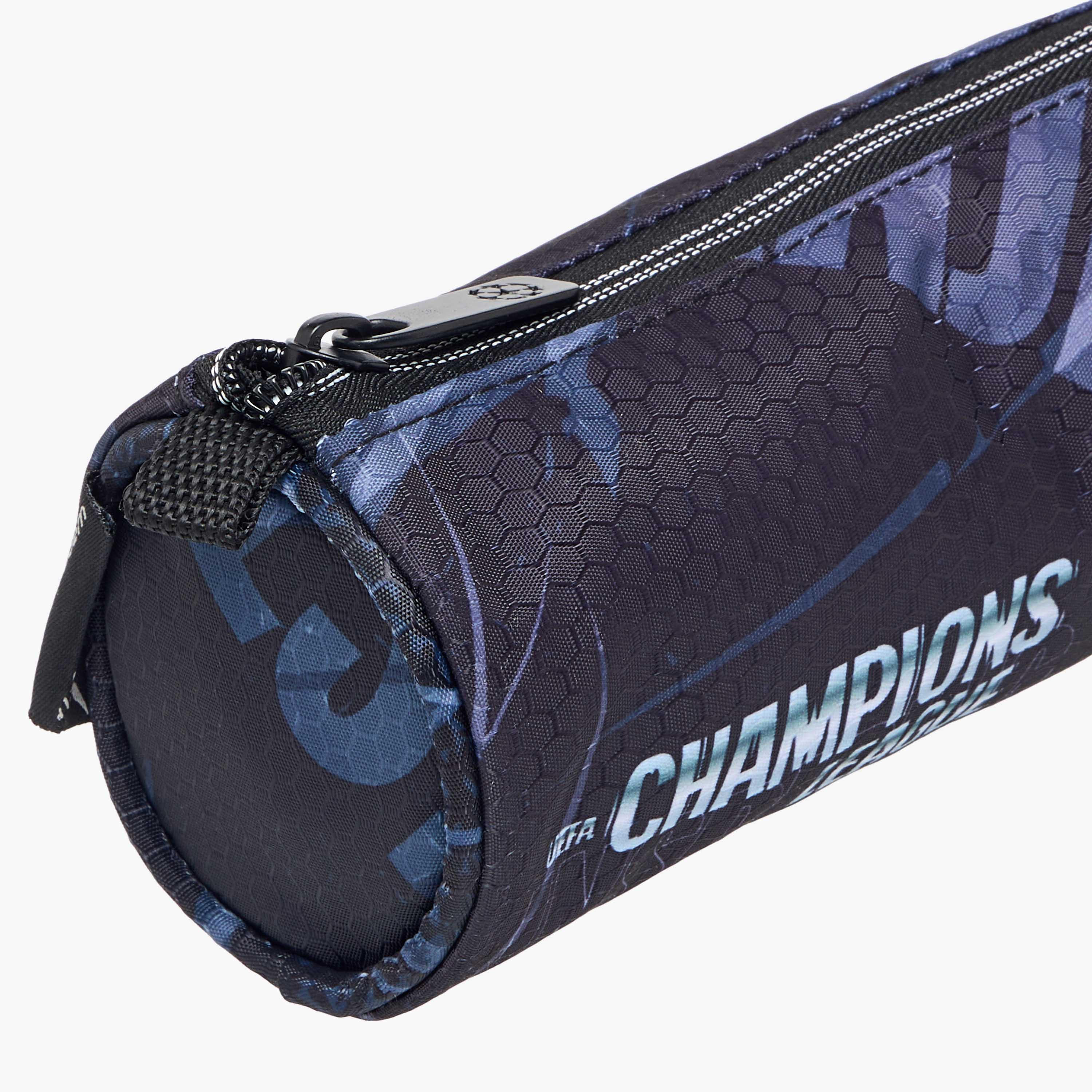 Champions League Printed Pencil Pouch with Zip Closure-school-stationery-pencilcases-image-4
