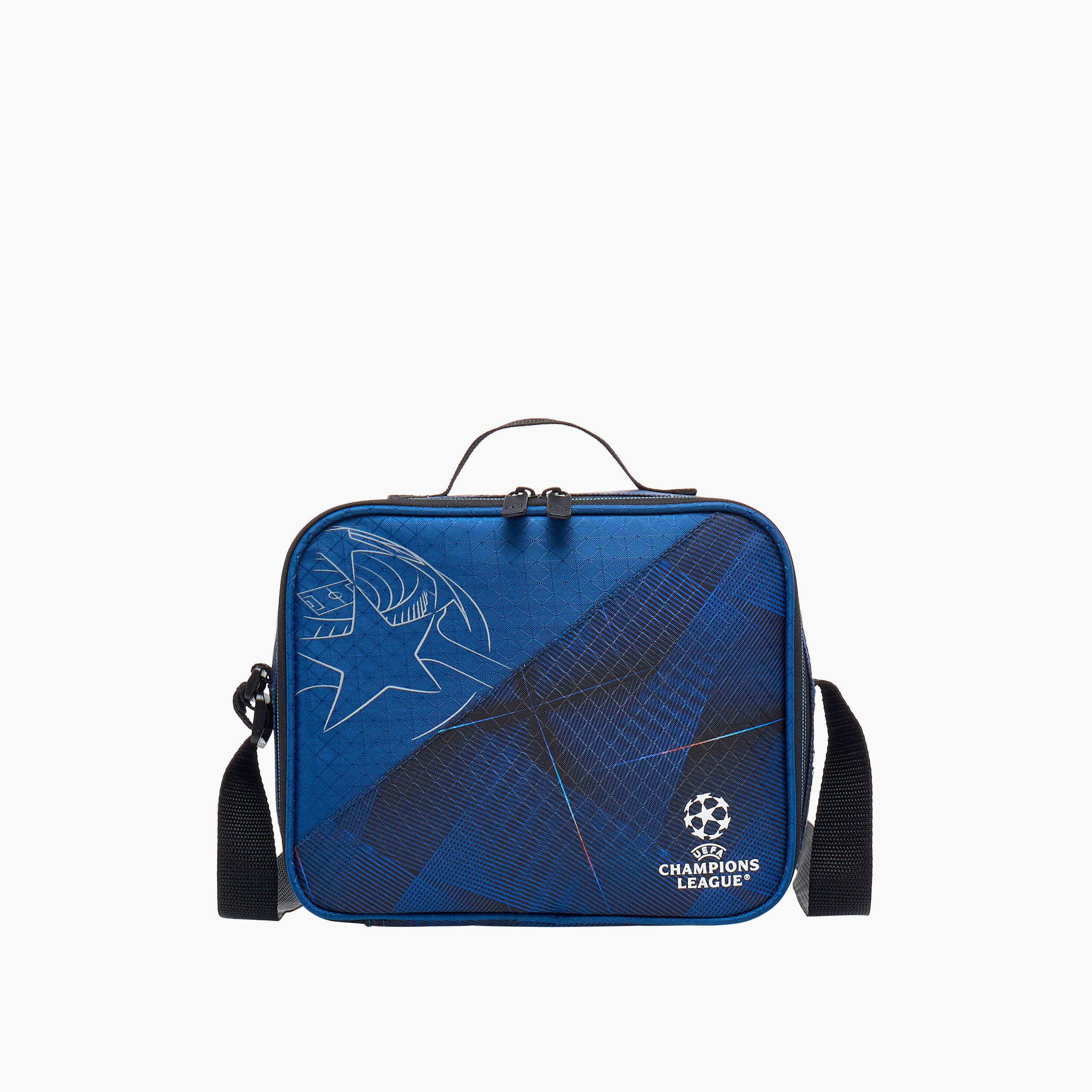 Champions League Printed Lunch Bag with Adjustable Strap and Zip Closure-school-lunchessentials-lunchbags-image-1