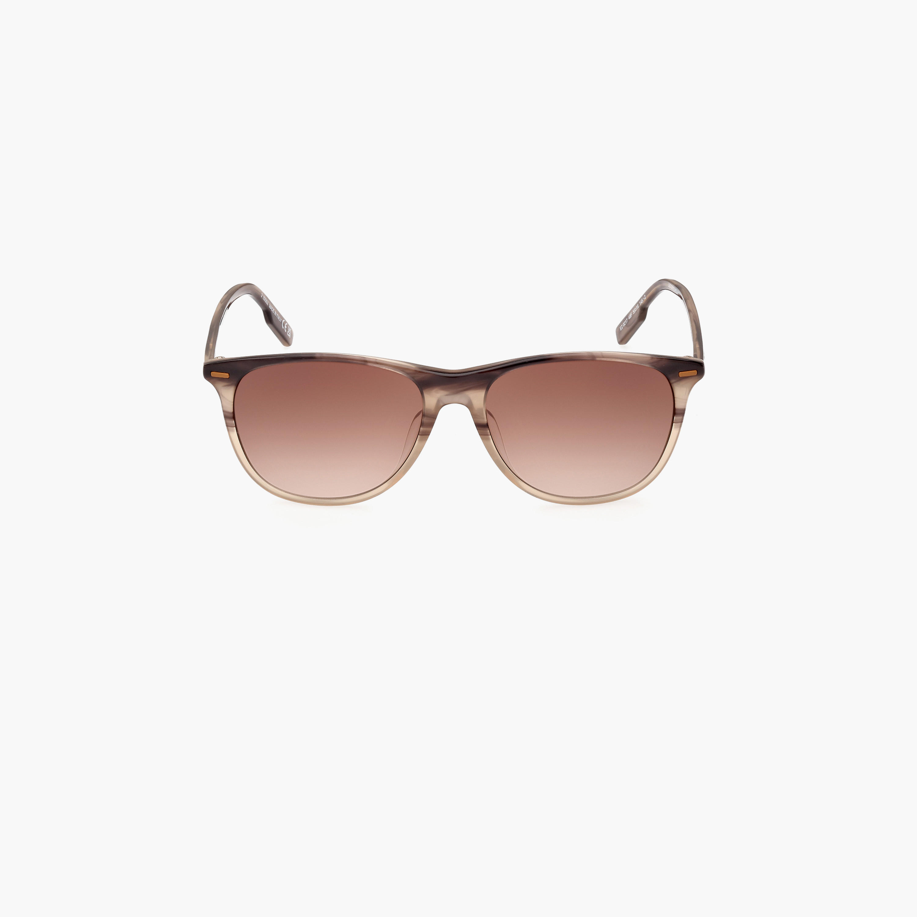 Zegna 55 MM Gradient Brown Geometric Sunglasses EZ021748F55-men-sunglasses-image-4
