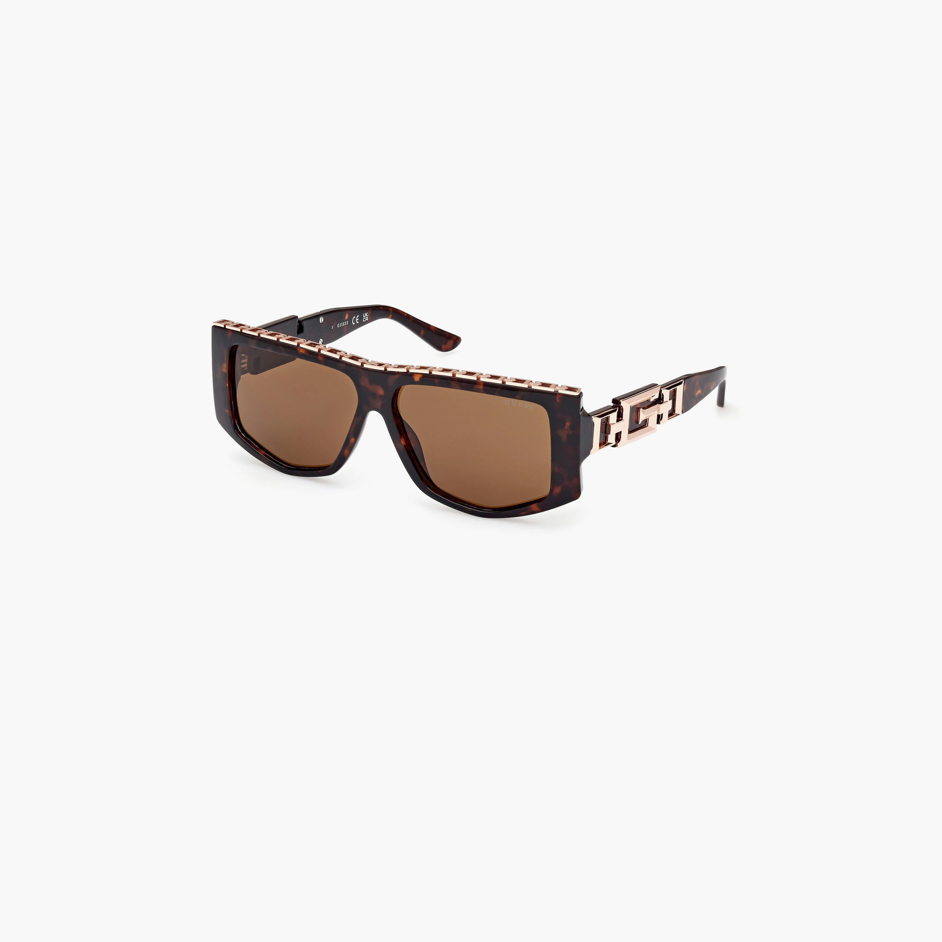 Guess 58 MM Brown Geometric Sunglasses GU791452E58-women-sunglasses-image-1