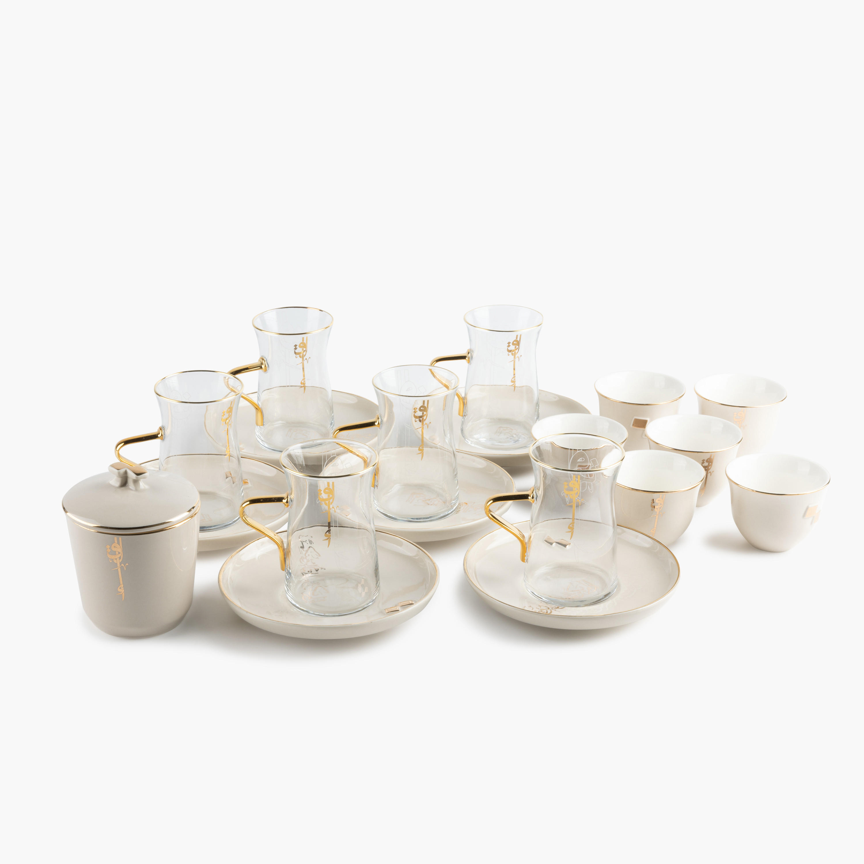 Otantik Lqaa 19-Piece Tea Cup and Saucer Set-household-dining-teaandcoffee-teaandcoffeesets-image-3