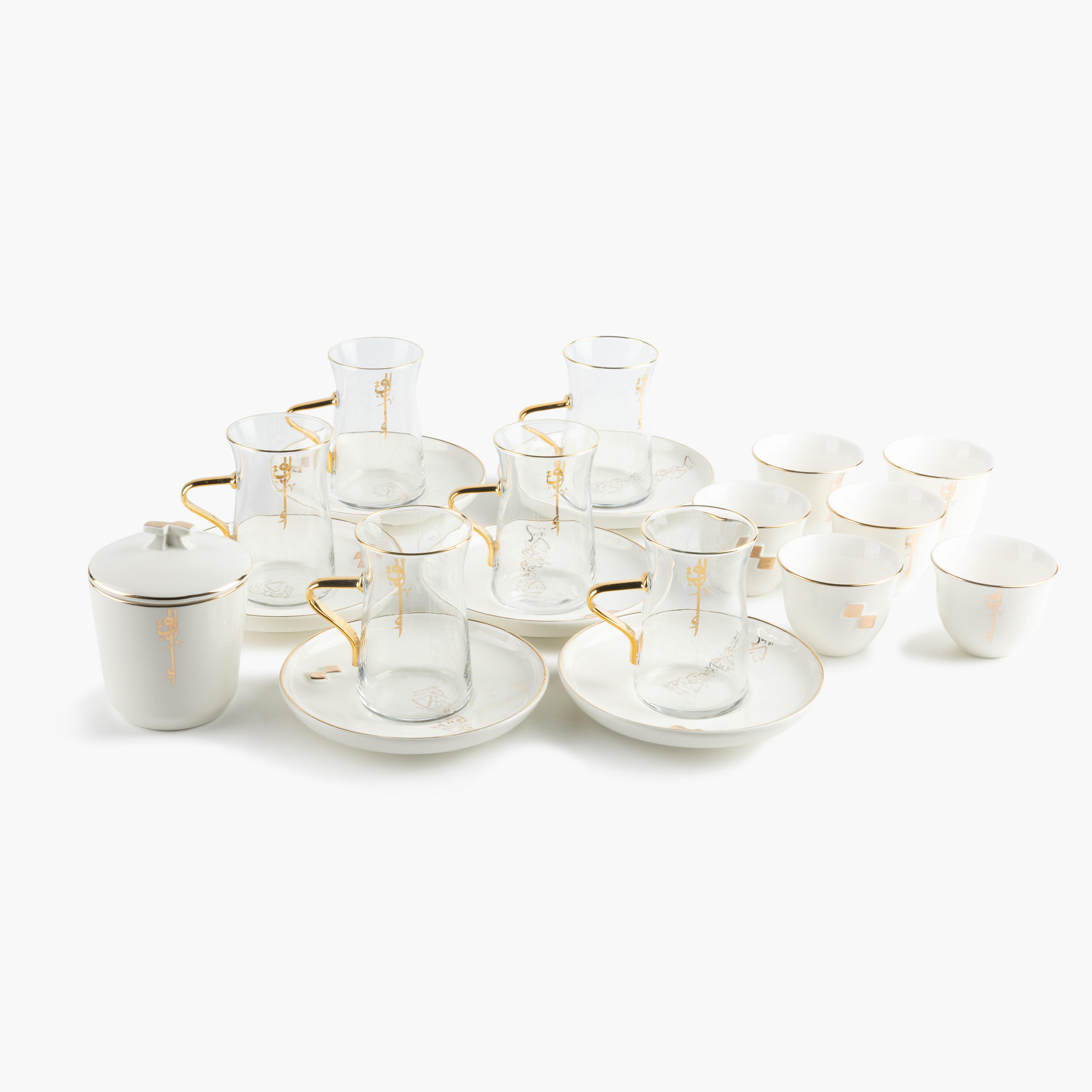طقم فناجين شاي وصحون 19 قطعة لقاء من أوتانتيك-household-dining-teaandcoffee-teaandcoffeesets-image-3