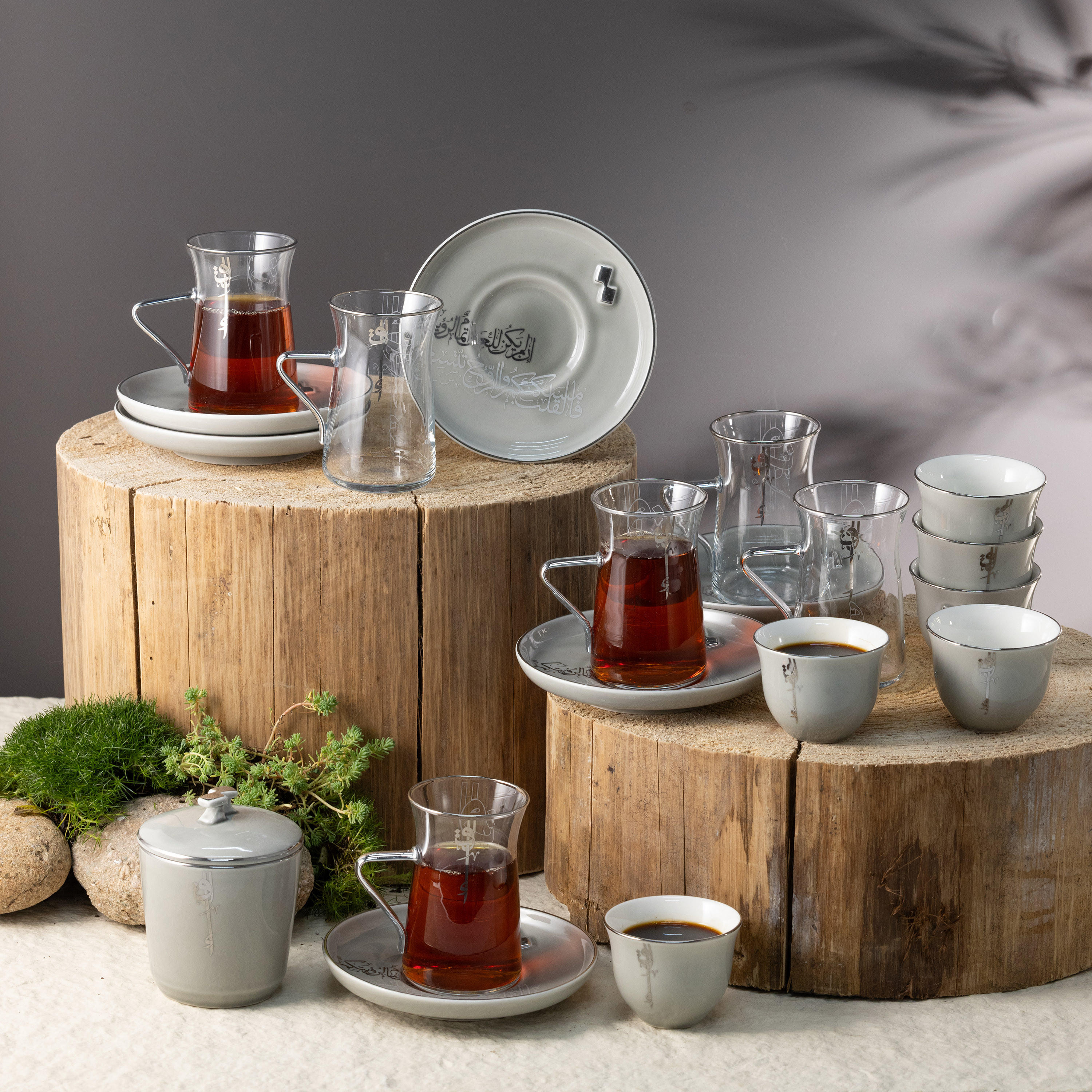 طقم فناجين وصحون مع وعاء سكر 19 قطعة لقاء من أوتانتيك-household-dining-teaandcoffee-teaandcoffeesets-image-1