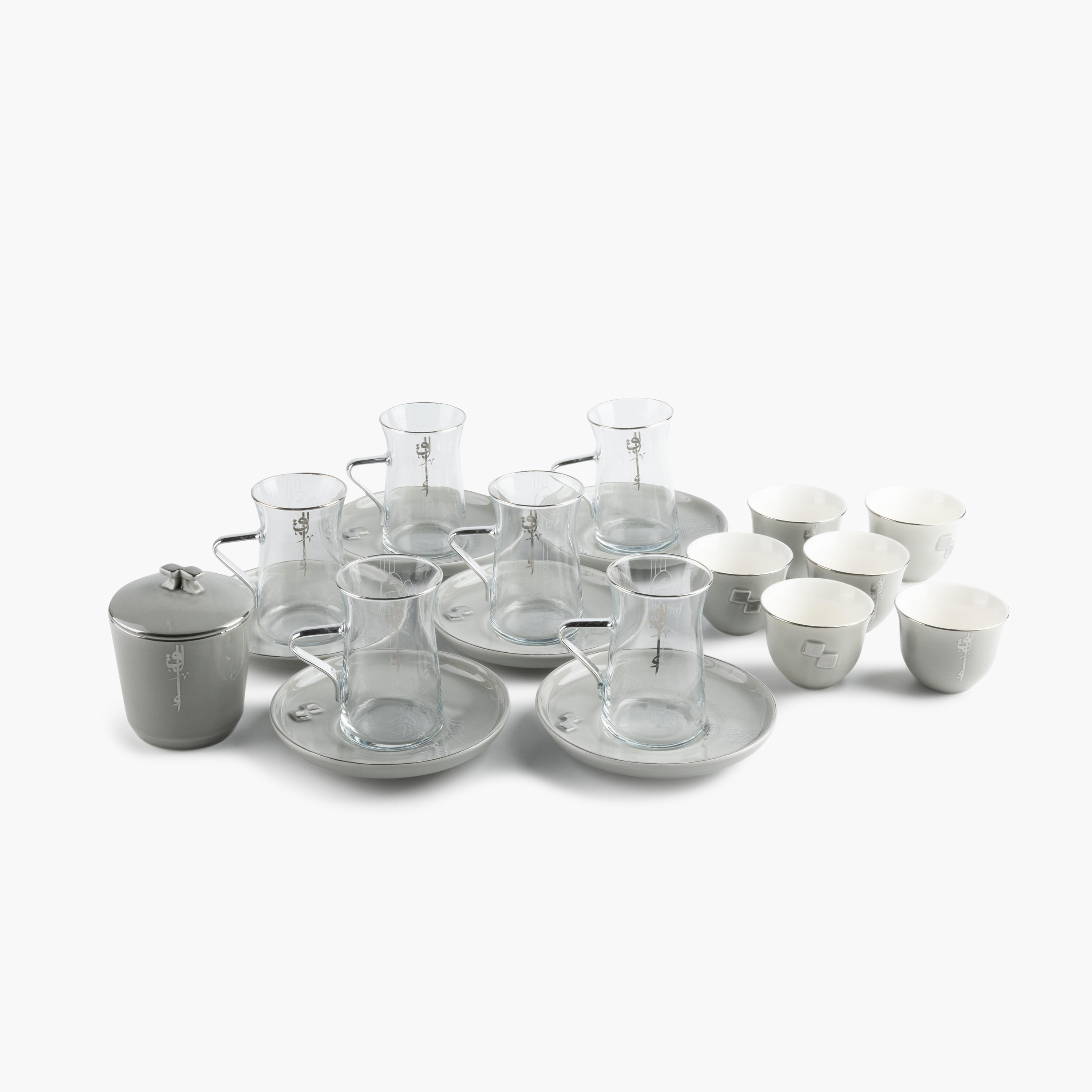 Otantik Lqaa 19-Piece Cup and Saucer Set with Sugar Pot-household-dining-teaandcoffee-teaandcoffeesets-image-3