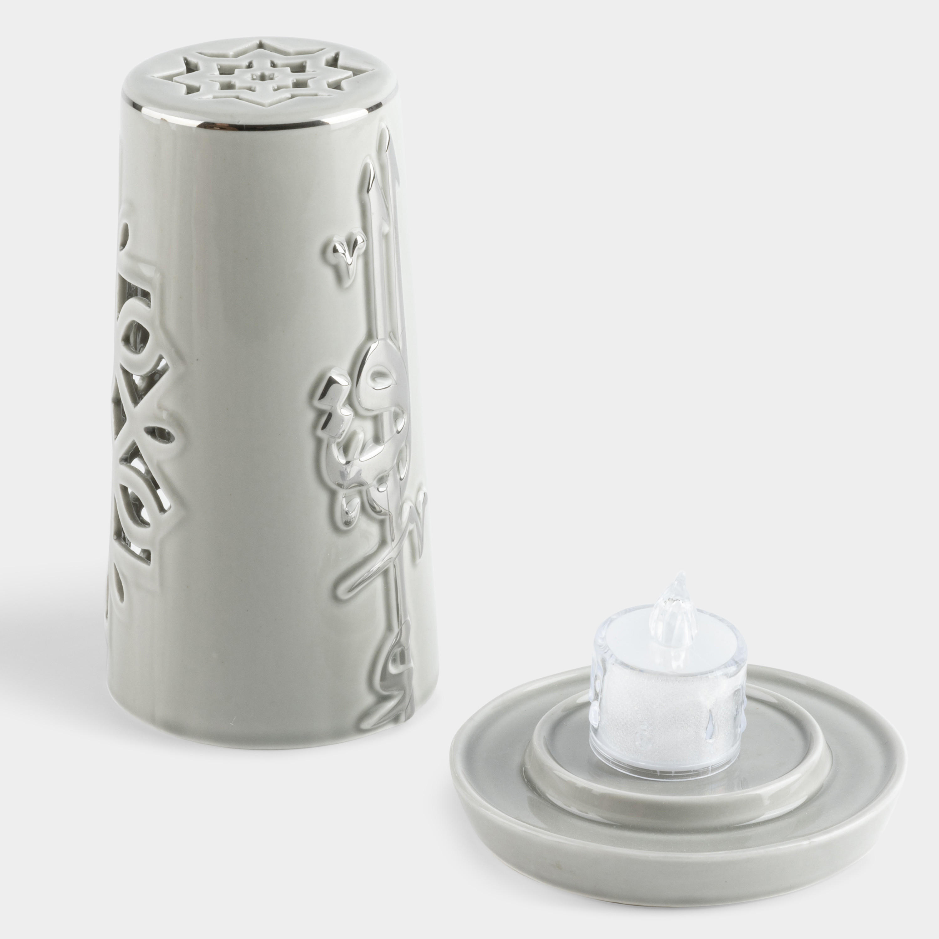 Otantik Lqaa Electronic Candle and Porcelain Holder Set - 17 cms-household-decor-candleholdersandlanterns-image-4