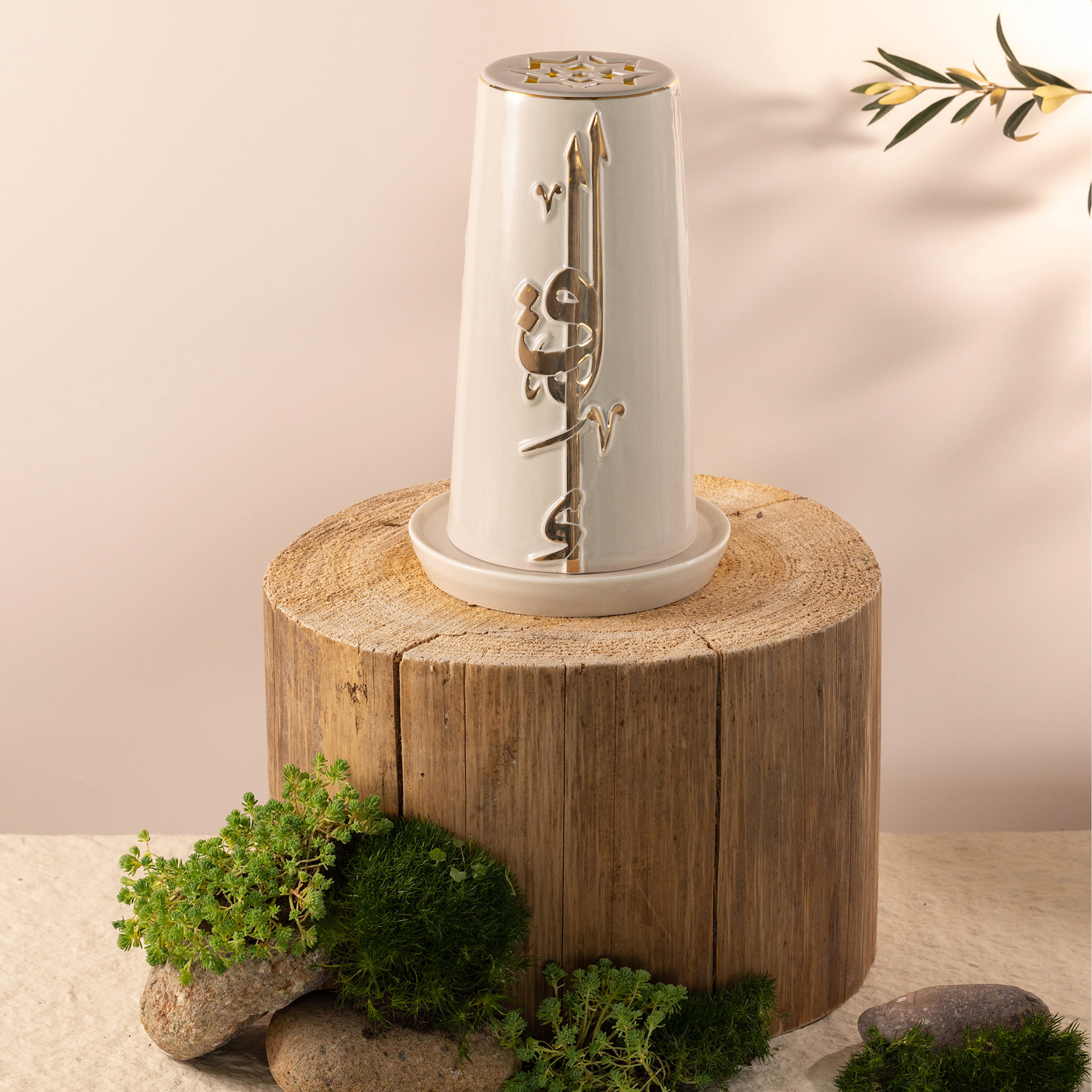 Otantik Lqaa Electronic Candle and Porcelain Holder Set-household-decor-candleholdersandlanterns-image-1
