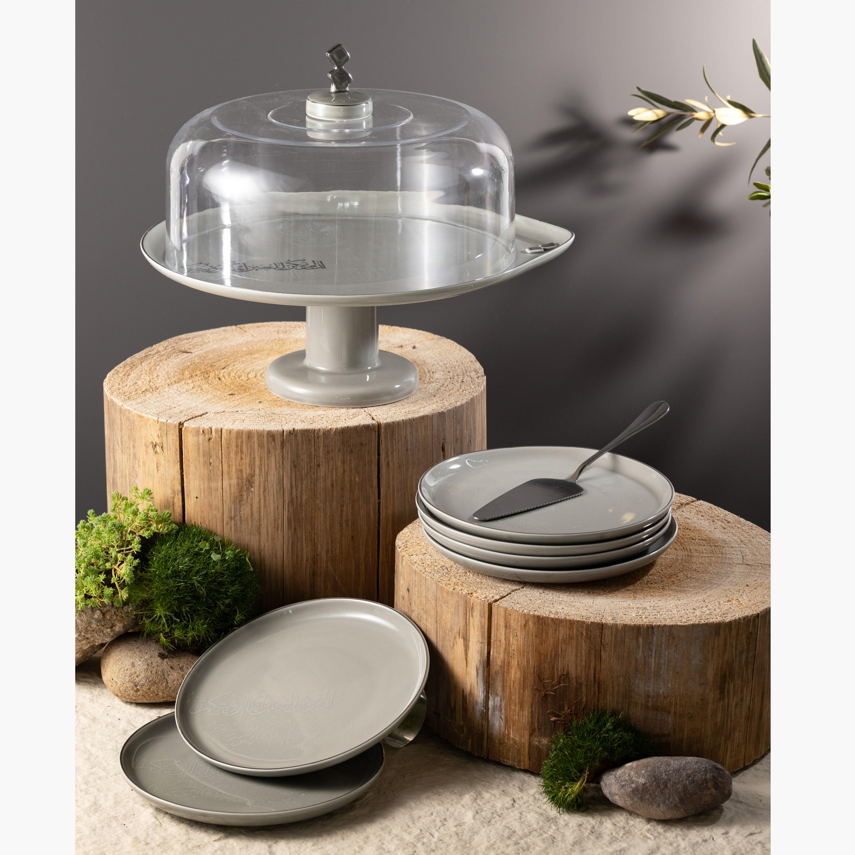 طقم تقديم كيك بورسلان 9 قطع لقآ من أوتانتيك-household-dining-serveware-cakestands-image-3