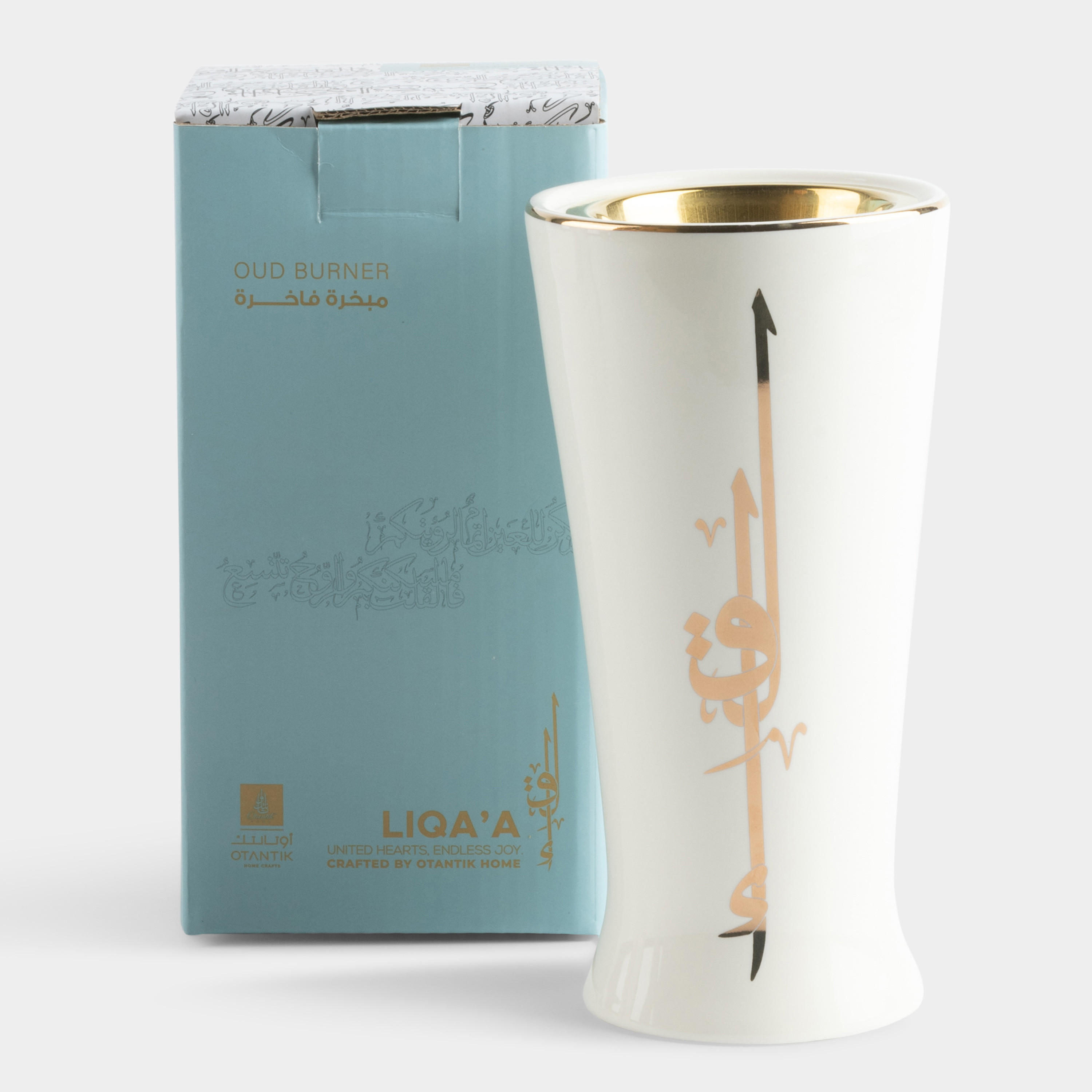 Otantik Lqaa Porcelain Incense Burner - 9x9x18 cms-household-homefragrance-burners-image-2